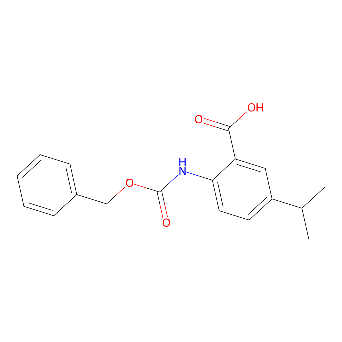 2-{[(Benzyloxy)carbonyl]amino}-5-(propan-2-yl)benzoic acid molecular structure, CAS 2386881-77-0