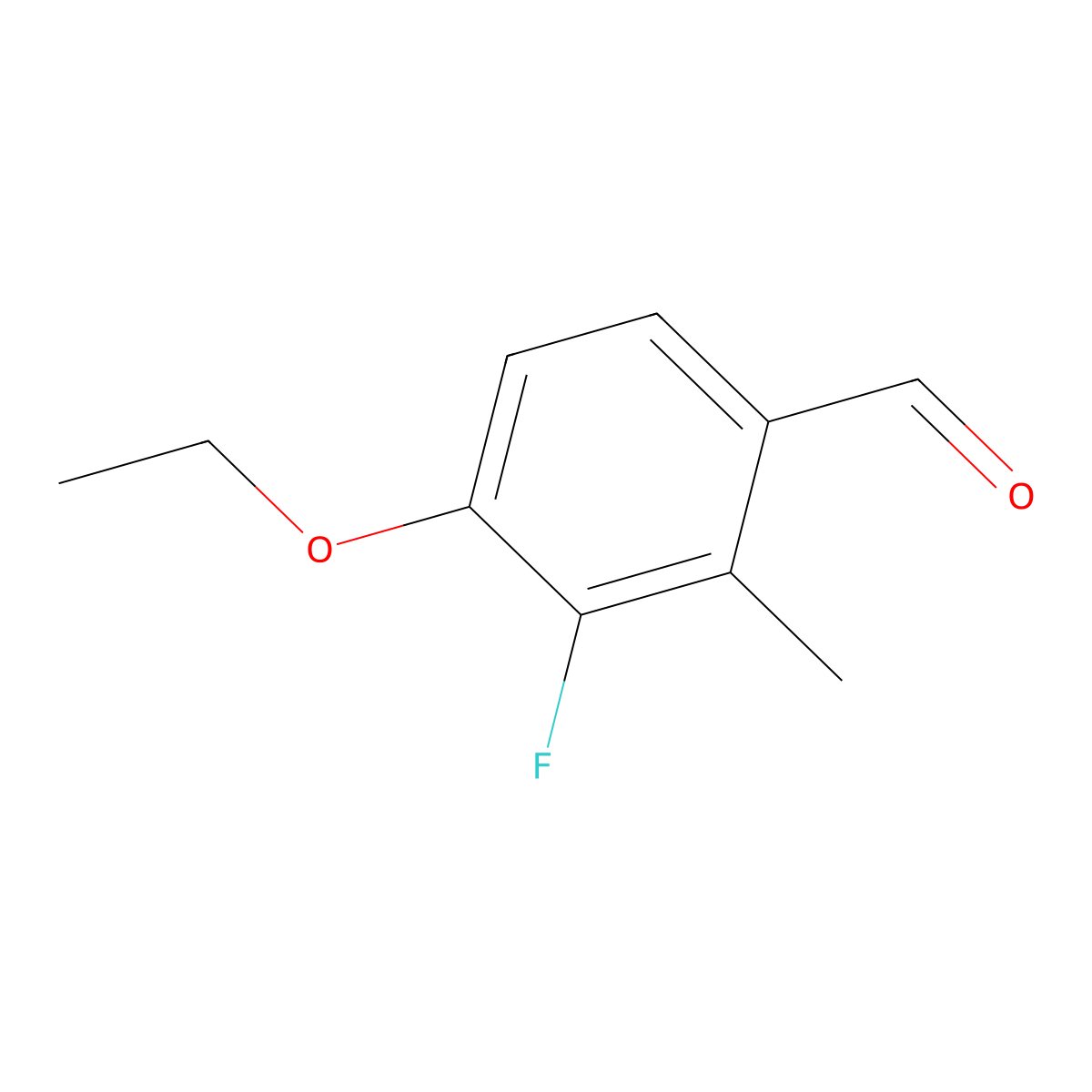 4-Ethoxy-3-fluoro-2-methylbenzaldehyde molecular structure, CAS 2386887-79-0