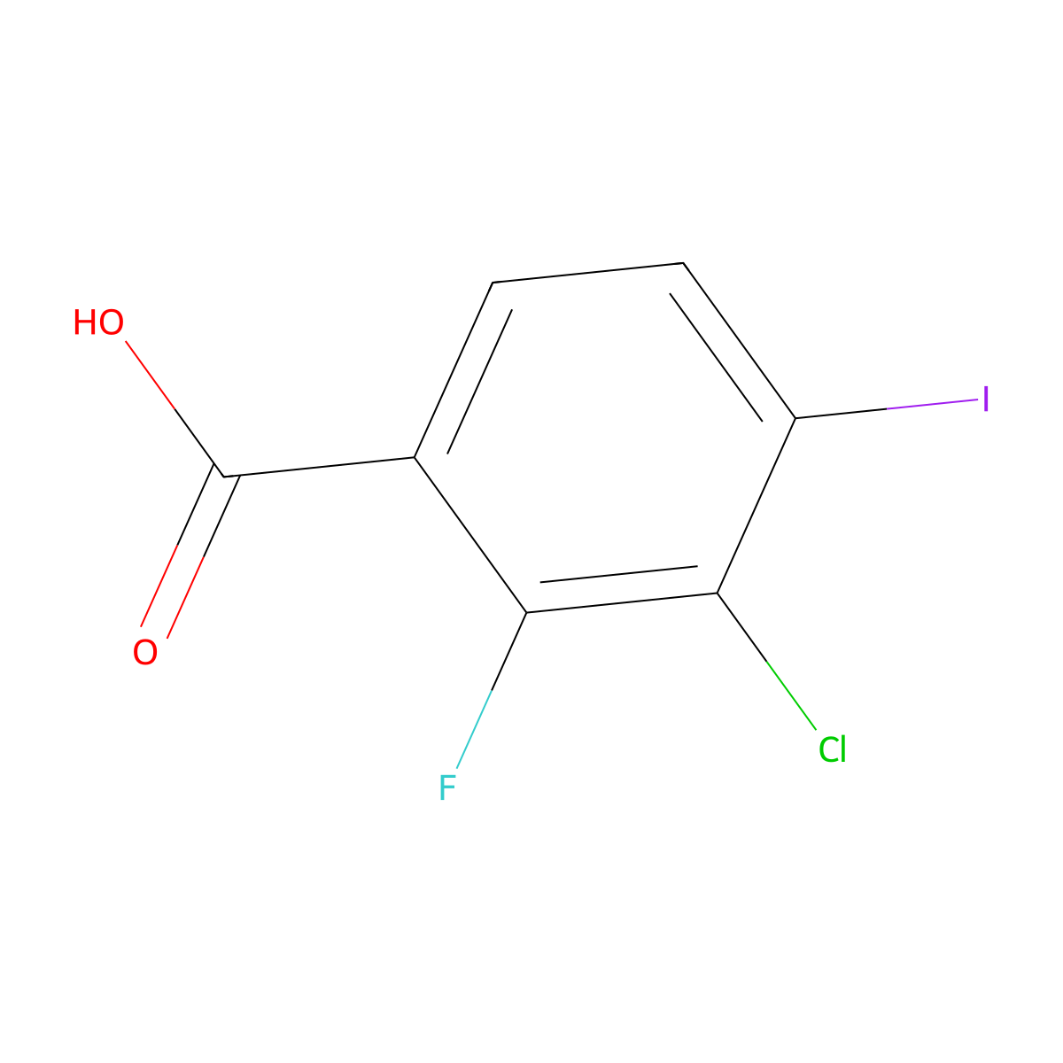 3-Chloro-2-fluoro-4-iodobenzoic acid molecular structure, CAS 2386890-09-9