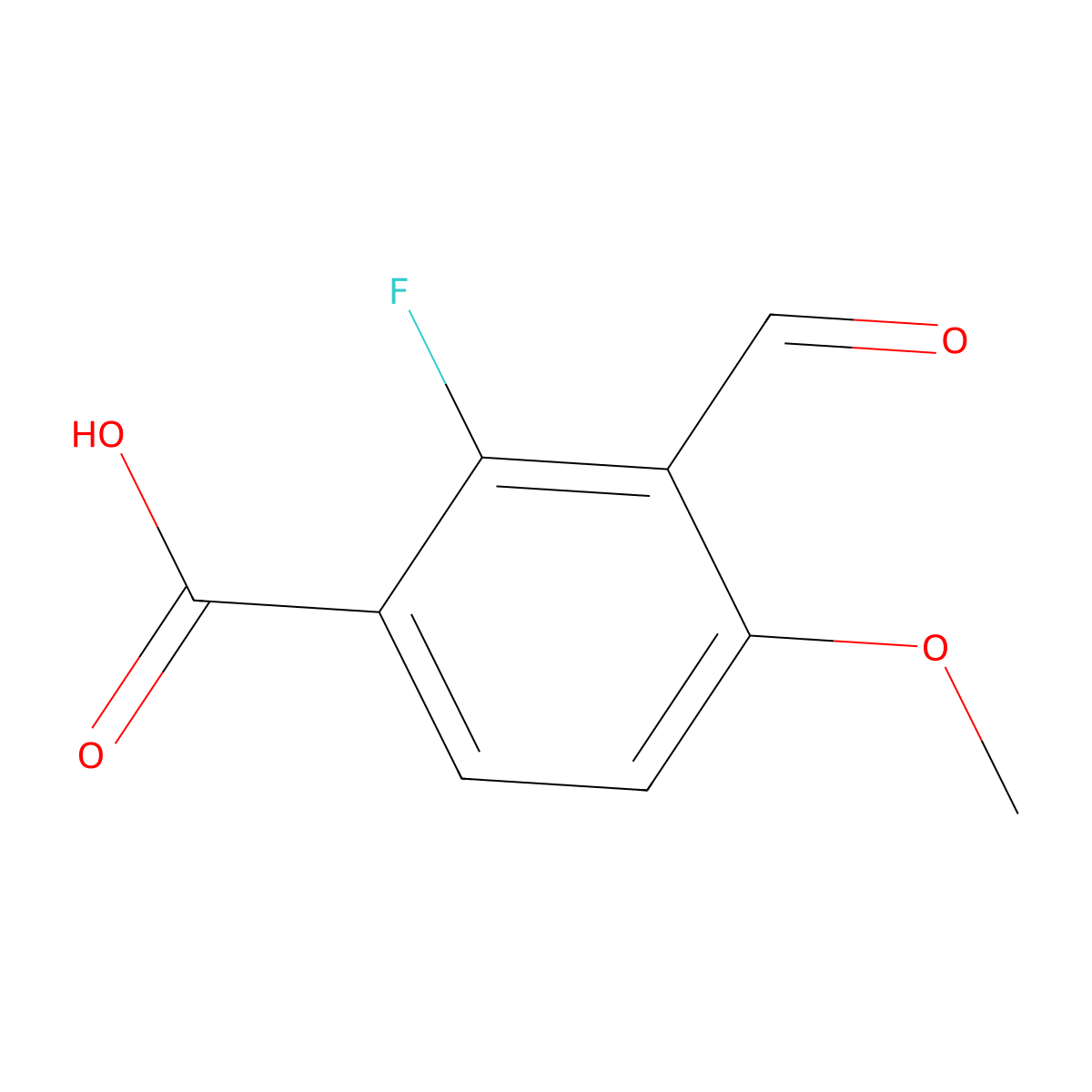 2-Fluoro-3-formyl-4-methoxybenZoic acid molecular structure, CAS 2386892-29-9