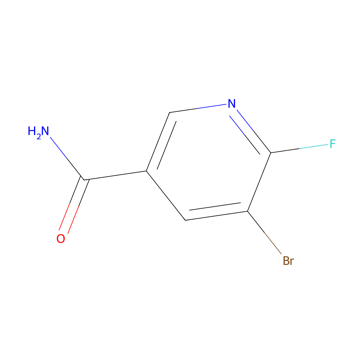5-Bromo-6-fluoronicotinamide molecular structure, CAS 2386898-94-6