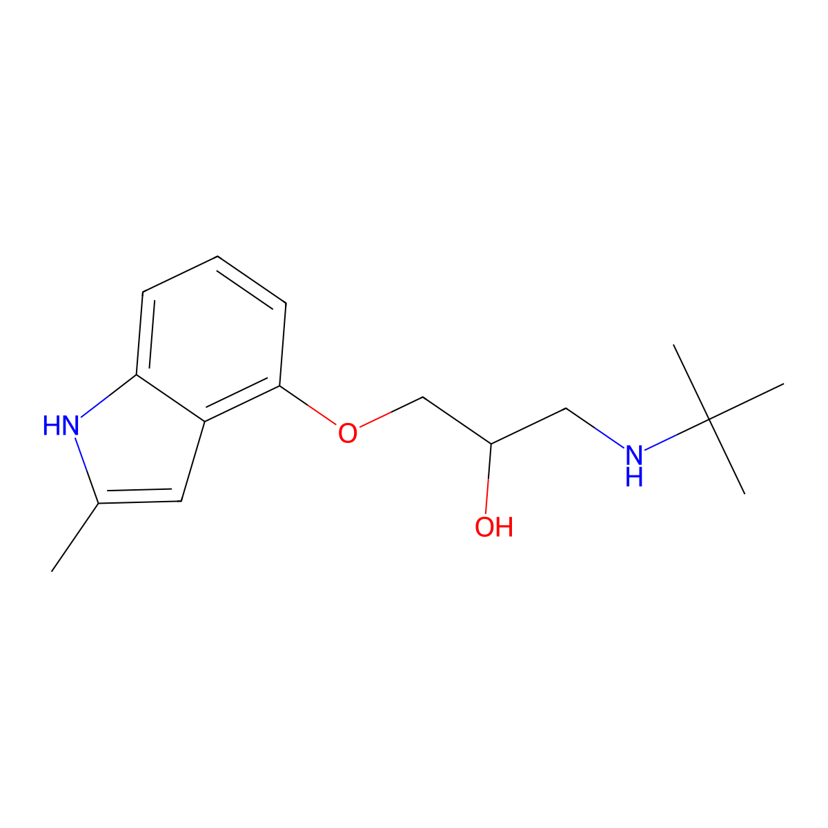 4-(2-Hydroxy-3-tert-butylaminopropoxy)-2-methylindole molecular structure, CAS 23869-98-9