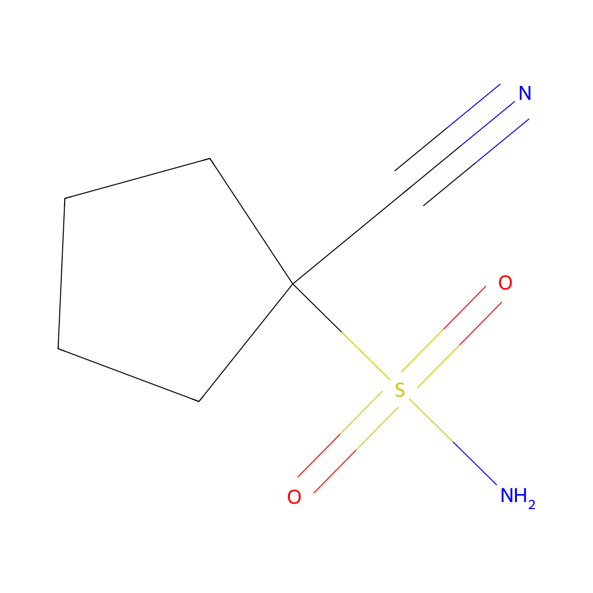 1-Cyanocyclopentane-1-sulfonamide molecular structure, CAS 2386900-31-6
