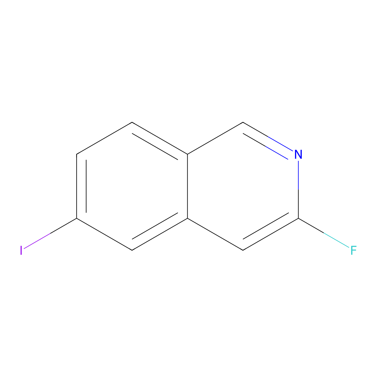 3-Fluoro-6-iodoisoquinoline molecular structure, CAS 2386902-79-8