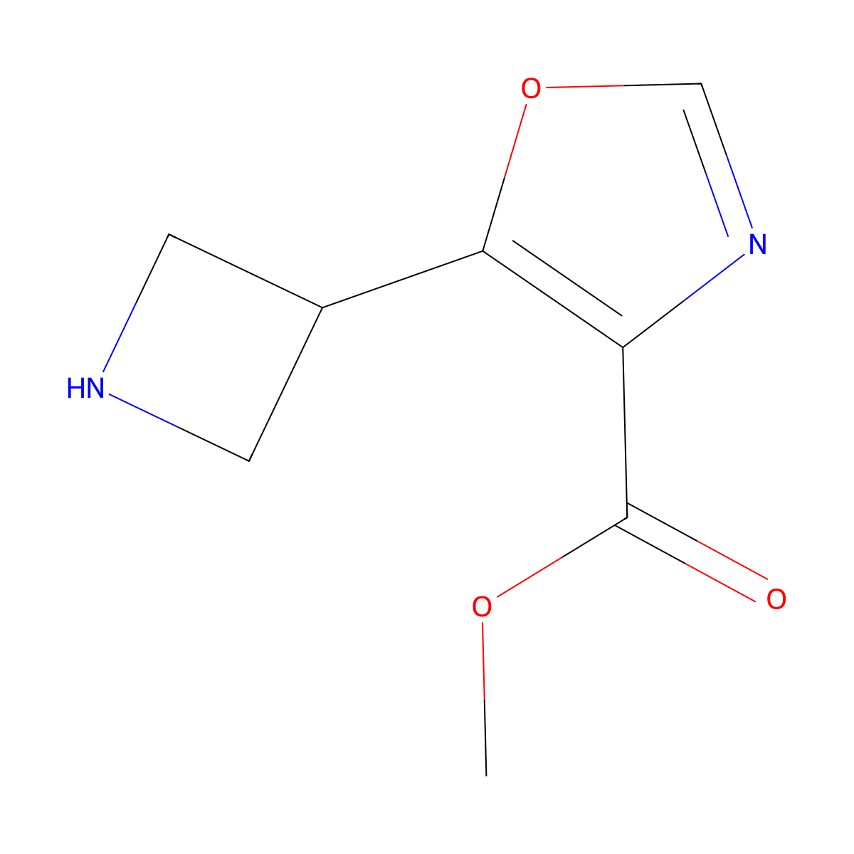 Methyl 5-(azetidin-3-yl)-1,3-oxazole-4-carboxylate molecular structure, CAS 2386904-71-6