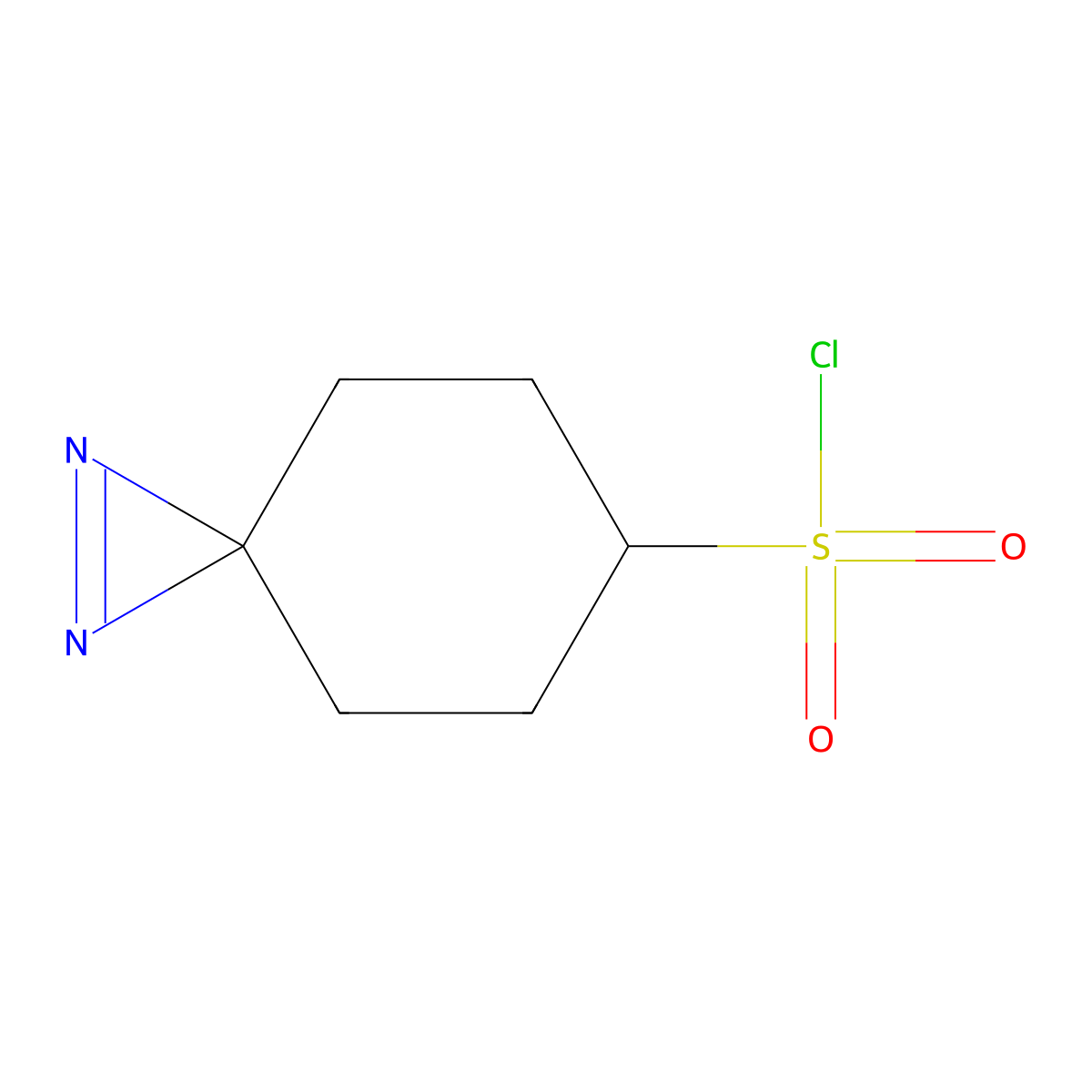 1,2-Diazaspiro[2.5]oct-1-ene-6-sulfonyl chloride molecular structure, CAS 2386905-19-5