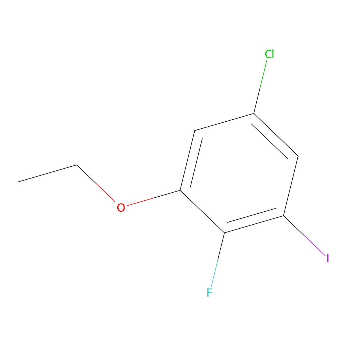 5-Chloro-1-ethoxy-2-fluoro-3-iodobenzene molecular structure, CAS 2386906-54-1
