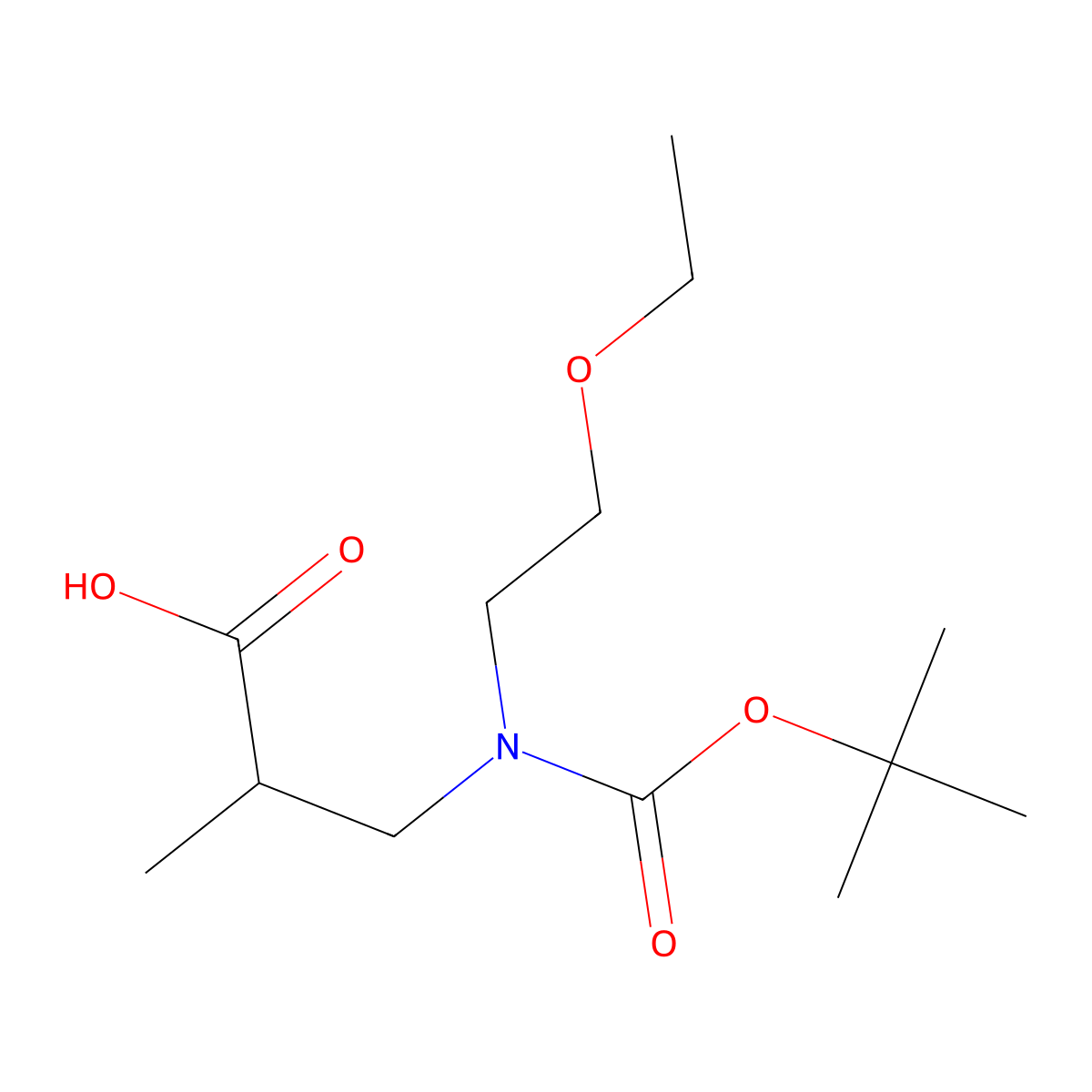 3-{[(Tert-butoxy)carbonyl](2-ethoxyethyl)amino}-2-methylpropanoic acid molecular structure, CAS 2386908-77-4
