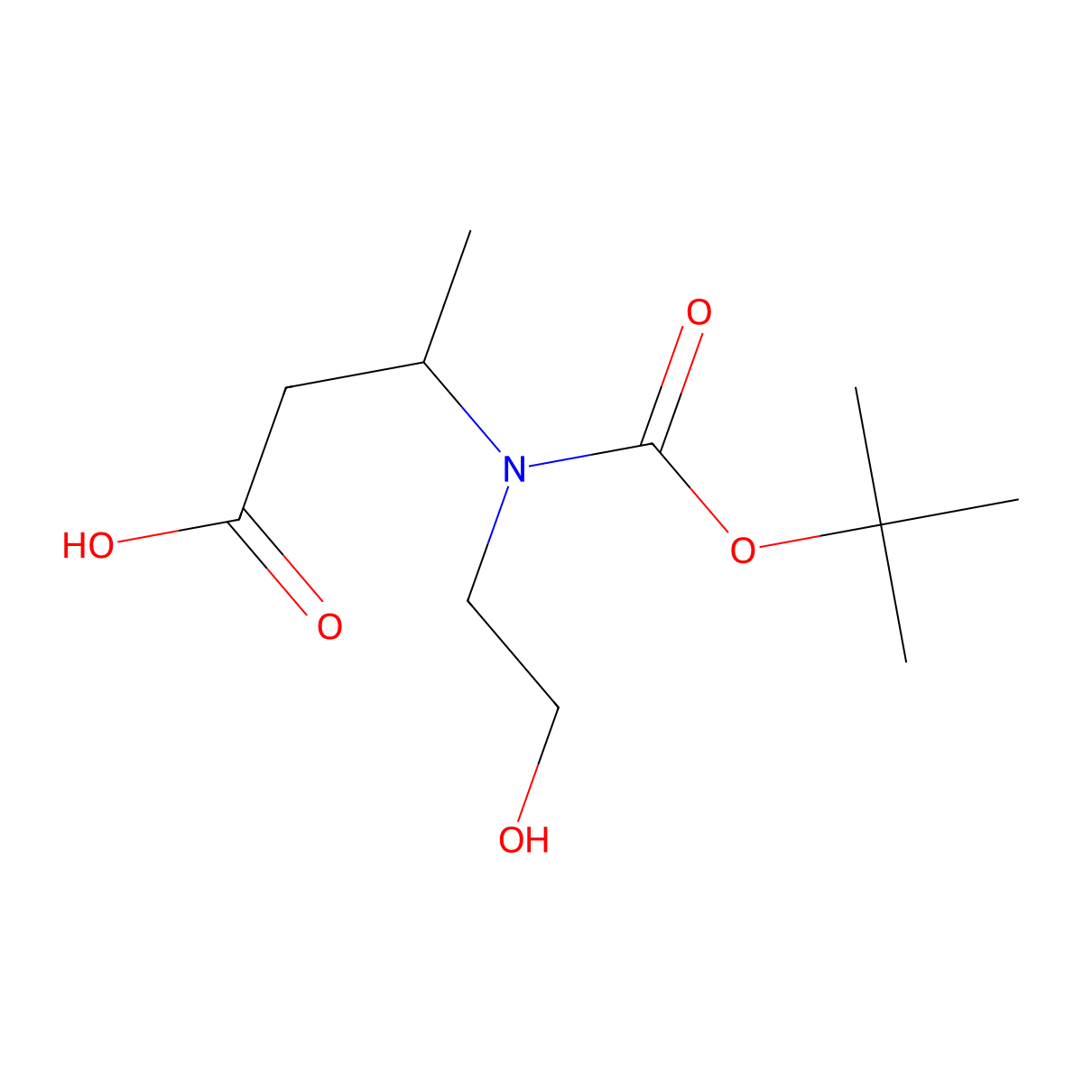 3-{[(Tert-butoxy)carbonyl](2-hydroxyethyl)amino}butanoic acid molecular structure, CAS 2386925-23-9