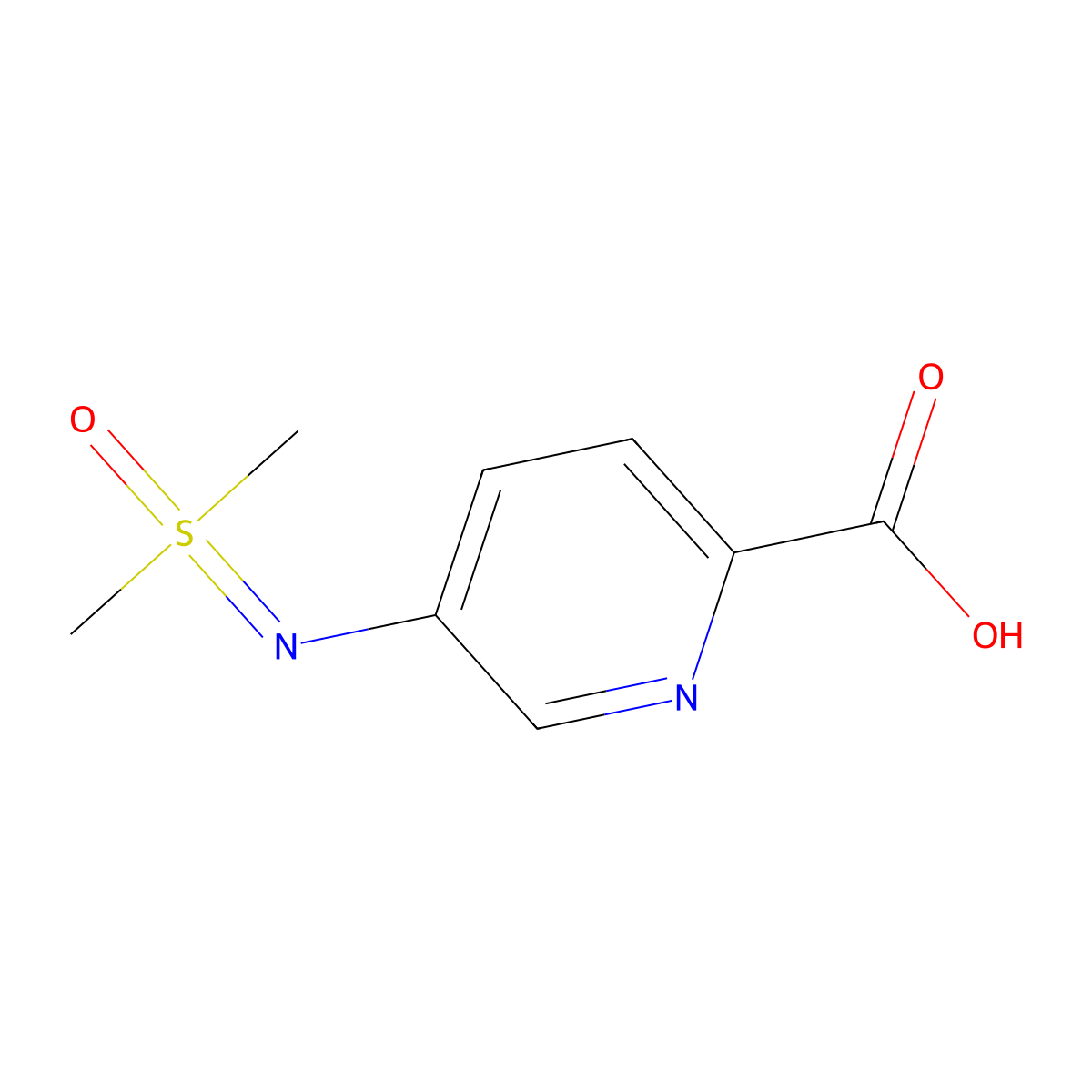 5-{[Dimethyl(oxo)-lambda6-sulfanylidene]amino}pyridine-2-carboxylic acid molecular structure, CAS 2386929-88-8