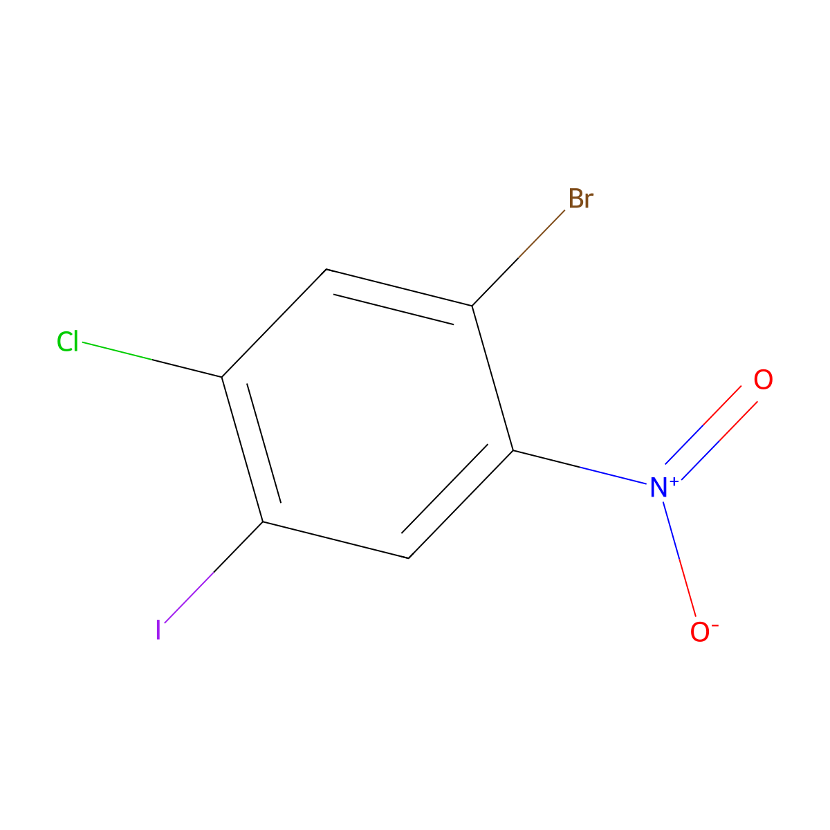 1-Bromo-5-chloro-4-iodo-2-nitrobenzene molecular structure, CAS 2386931-05-9