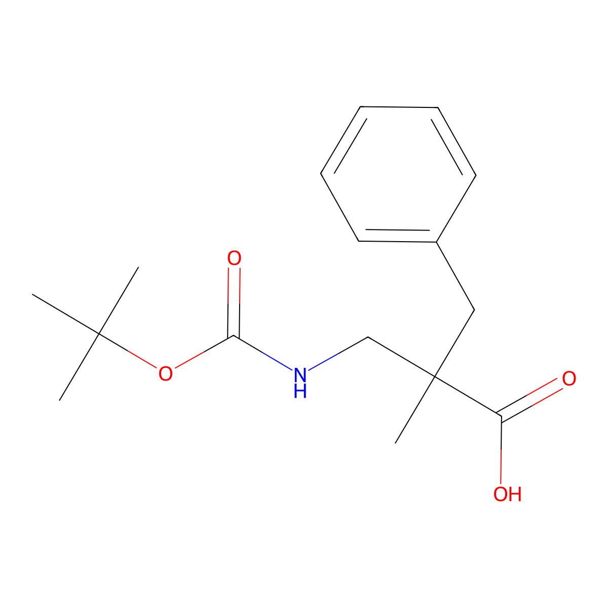 2-Benzyl-3-{[(tert-butoxy)carbonyl]amino}-2-methylpropanoic acid molecular structure, CAS 2386931-57-1