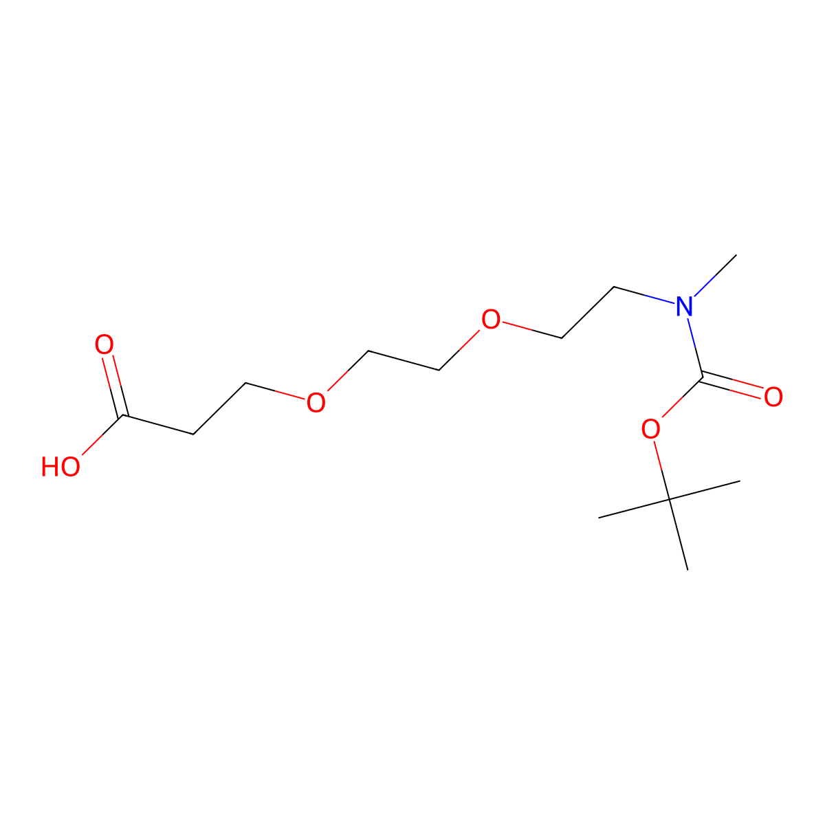 N-methyl-N-Boc-PEG2-Acid molecular structure, CAS 2386938-33-4