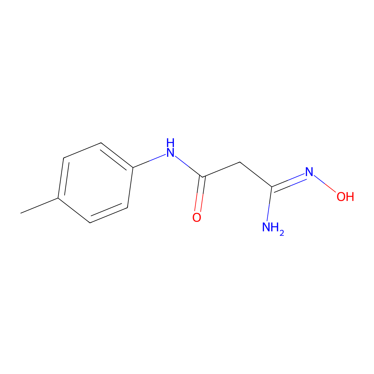 2-(N'-hydroxycarbamimidoyl)-N-(4-methylphenyl)acetamide molecular structure, CAS 2386942-19-2