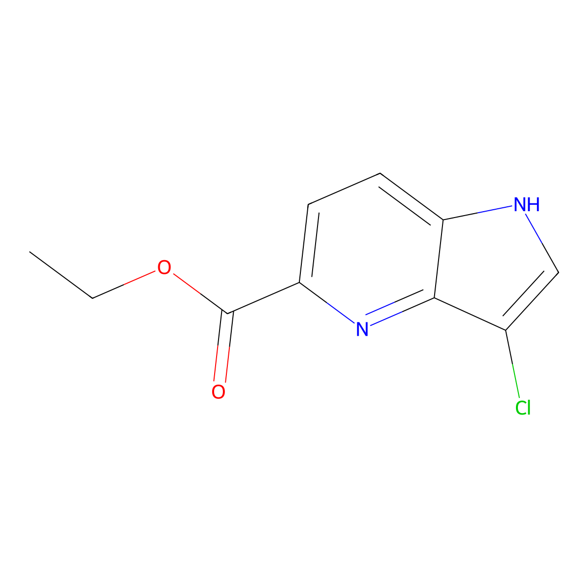 Ethyl 3-chloro-1H-pyrrolo[3,2-b]pyridine-5-carboxylate molecular structure, CAS 2386943-19-5