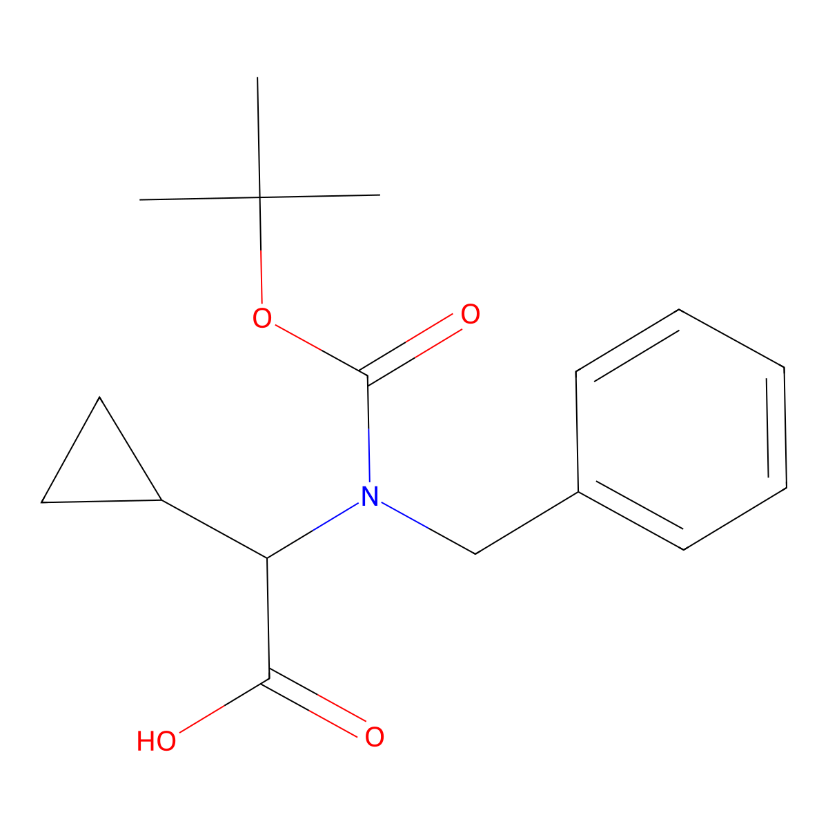 2-{Benzyl[(tert-butoxy)carbonyl]amino}-2-cyclopropylacetic acid molecular structure, CAS 2386943-59-3