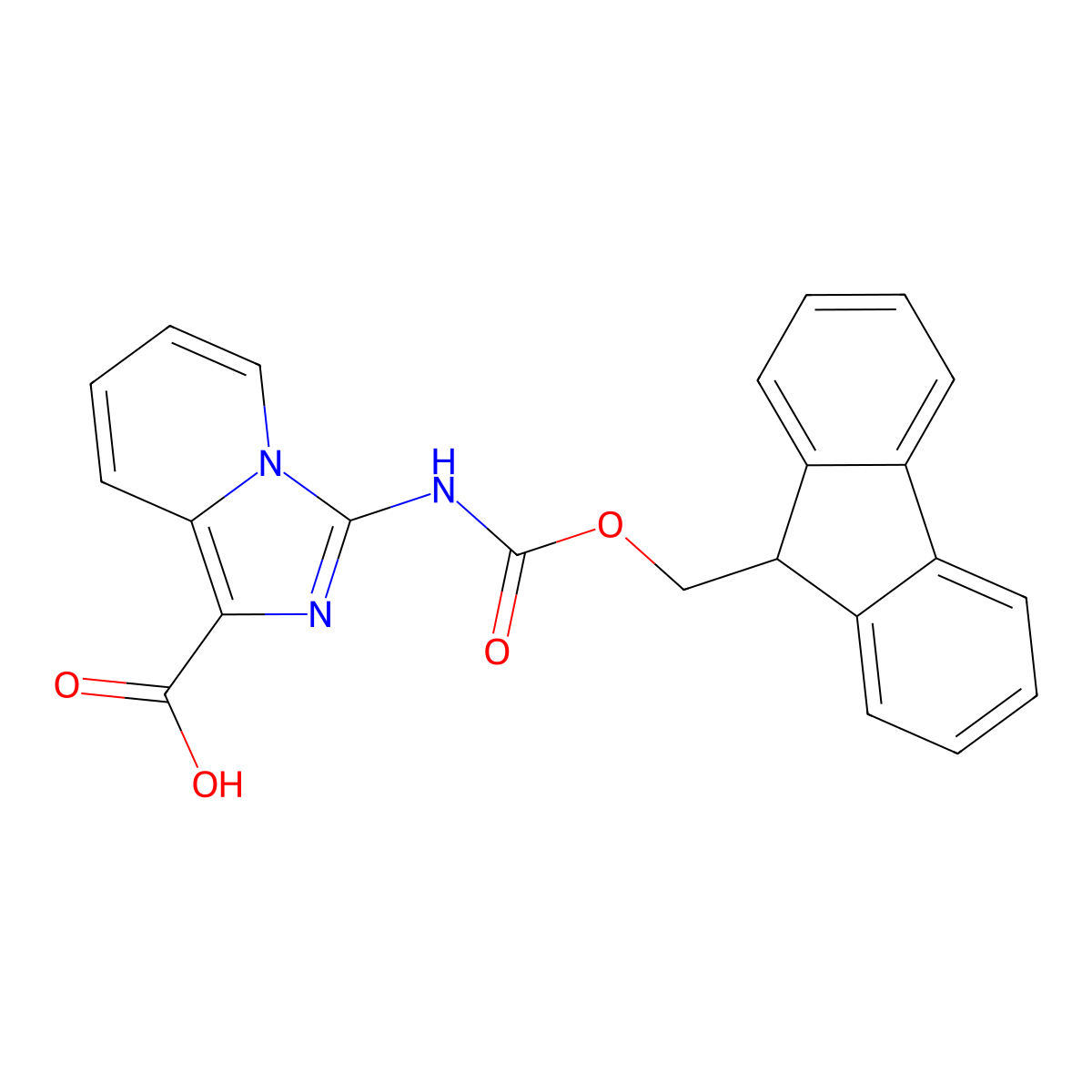 3-({[(9H-fluoren-9-yl)methoxy]carbonyl}amino)imidazo[1,5-a]pyridine-1-carboxylic acid molecular structure, CAS 2386943-61-7