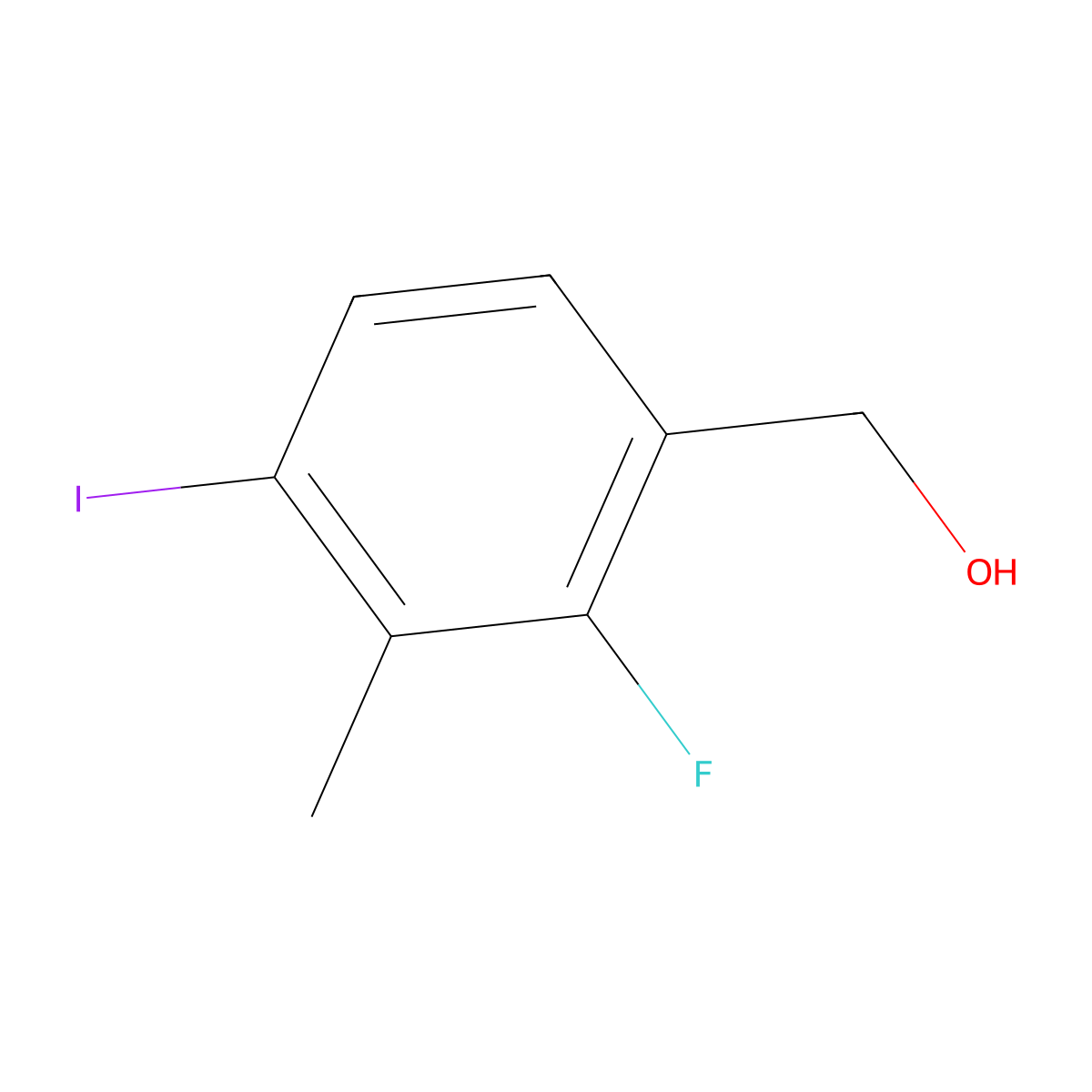 (2-Fluoro-4-iodo-3-methylphenyl)methanol molecular structure, CAS 2386943-84-4