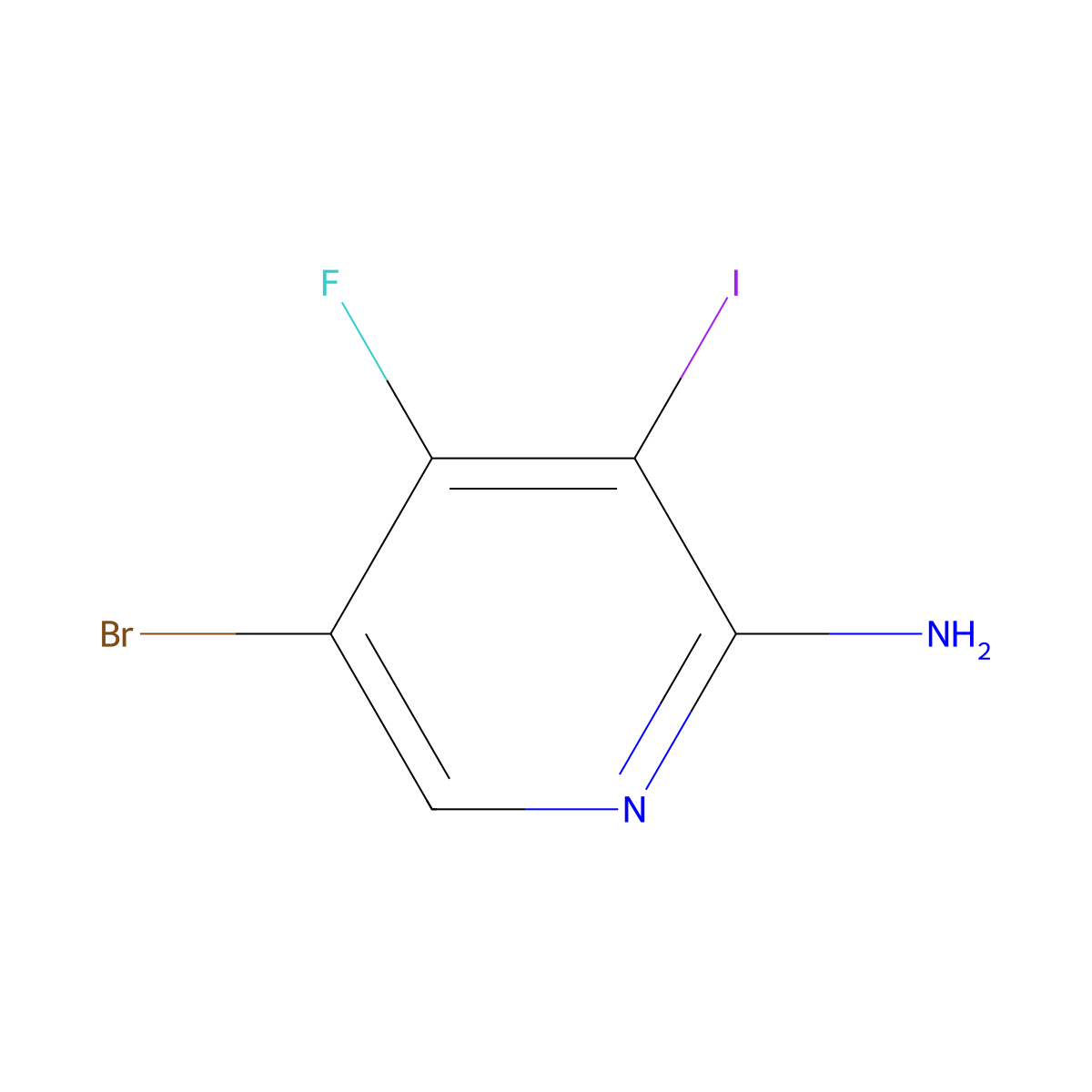 5-Bromo-4-fluoro-3-iodopyridin-2-amine molecular structure, CAS 2386953-22-4