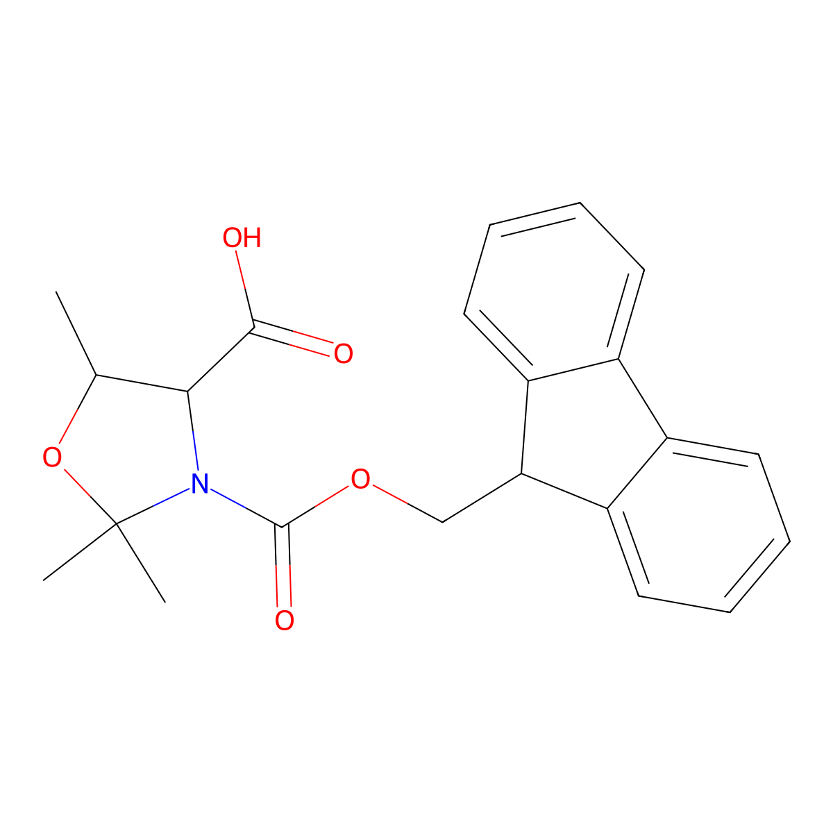 3-{[(9H-fluoren-9-yl)methoxy]carbonyl}-2,2,5-trimethyl-1,3-oxazolidine-4-carboxylic acid molecular structure, CAS 2386959-09-5