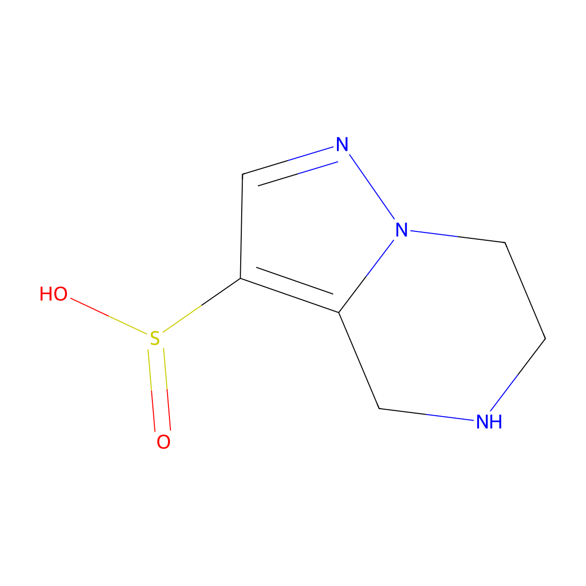 4H,5H,6H,7H-pyrazolo[1,5-a]pyrazine-3-sulfinic acid molecular structure, CAS 2386961-10-8