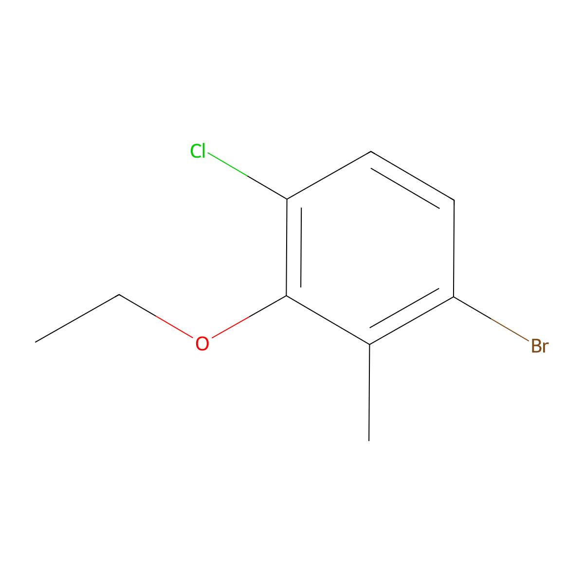 1-Bromo-4-chloro-3-ethoxy-2-methylbenZene molecular structure, CAS 2386969-38-4