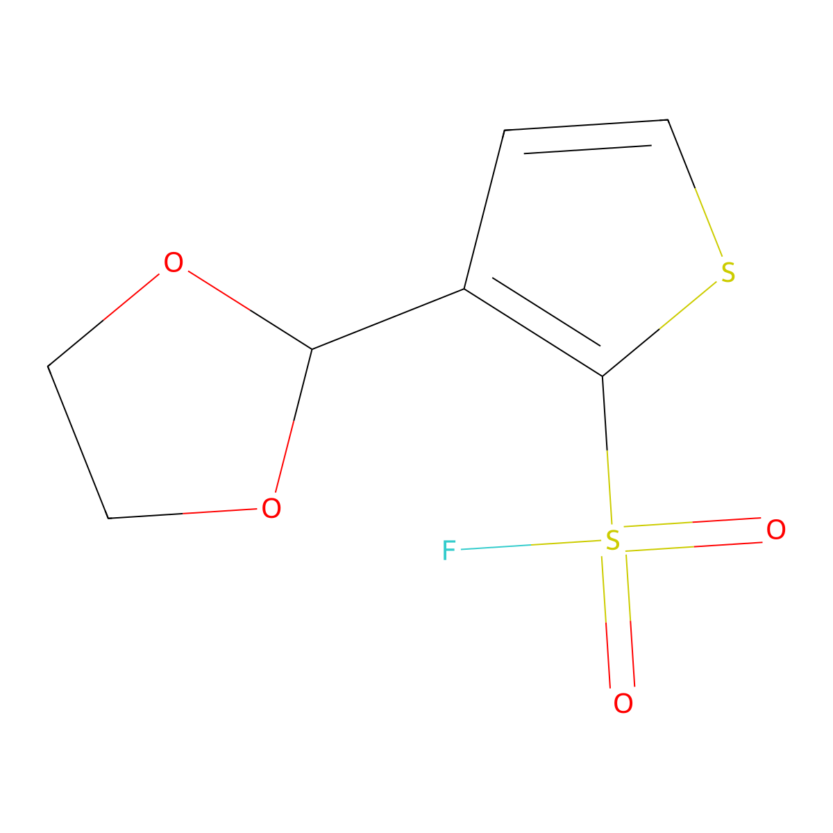 3-(1,3-Dioxolan-2-yl)thiophene-2-sulfonyl fluoride molecular structure, CAS 2386983-09-9