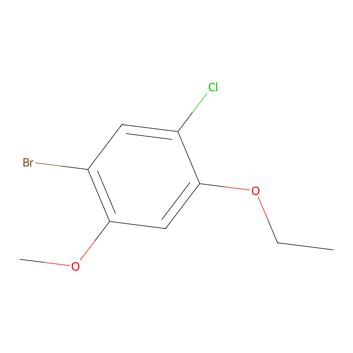 1-Bromo-5-chloro-4-ethoxy-2-methoxybenZene molecular structure, CAS 2386990-24-3