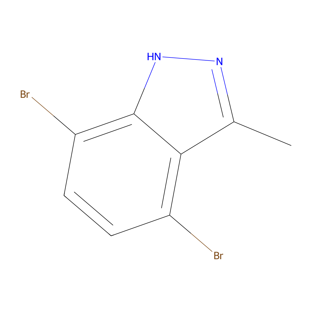 4,7-dibromo-3-methyl-1H-indazole molecular structure, CAS 2386990-55-0