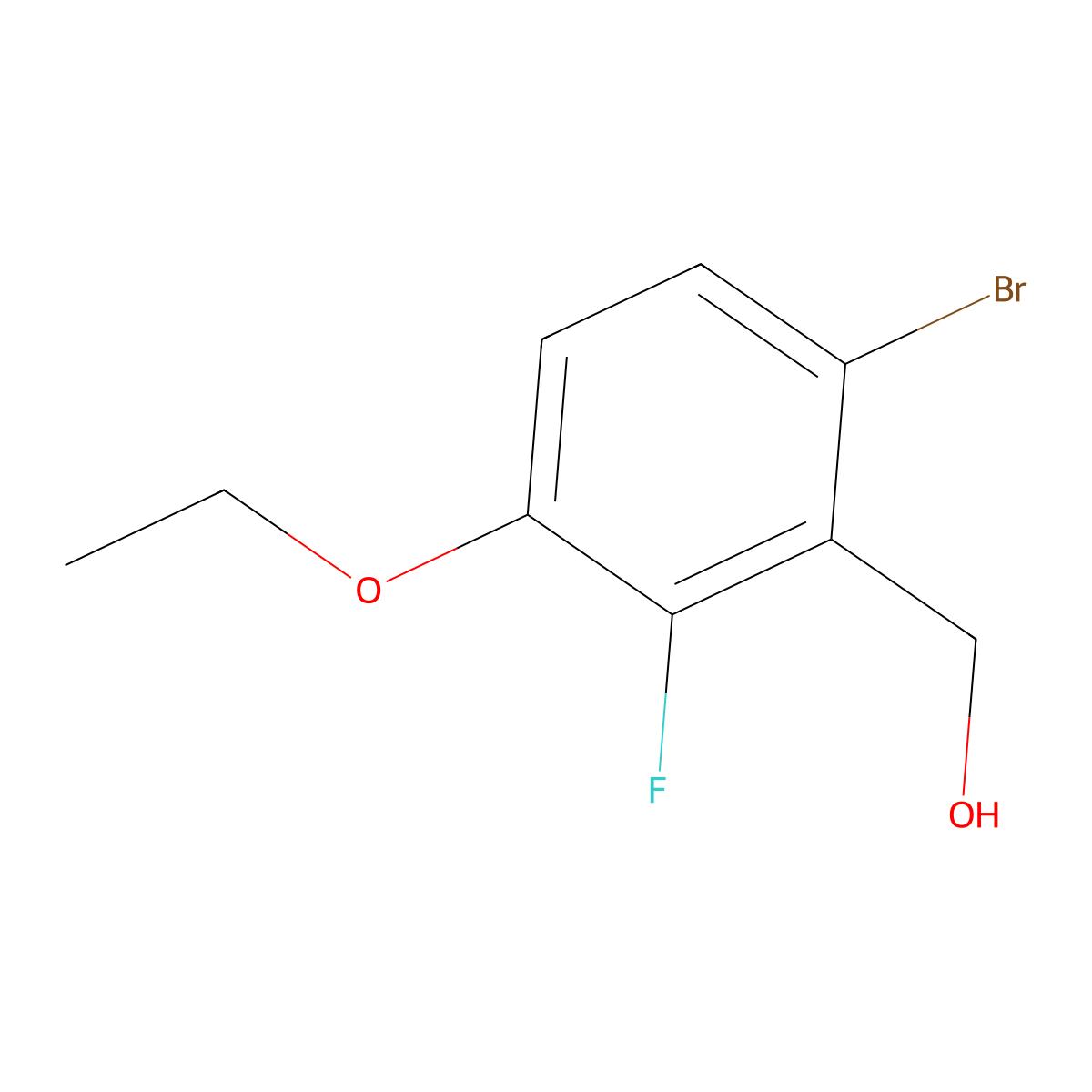 (6-Bromo-3-ethoxy-2-fluorophenyl)methanol molecular structure, CAS 2386997-70-0