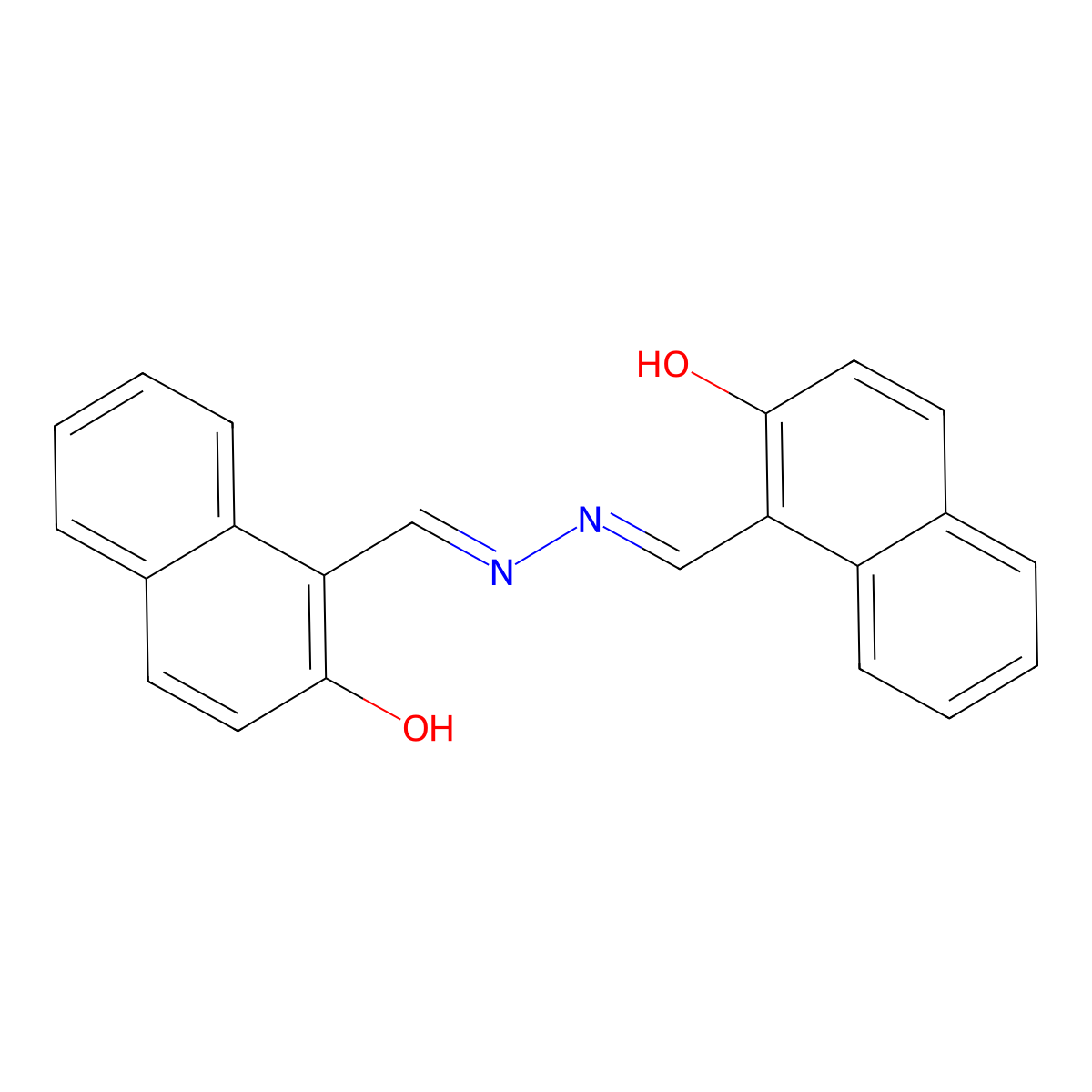 2-Hydroxynaphthalene-1-carbaldehyde ((2-hydroxy-1-naphthyl)methylene)hydrazone molecular structure, CAS 2387-03-3