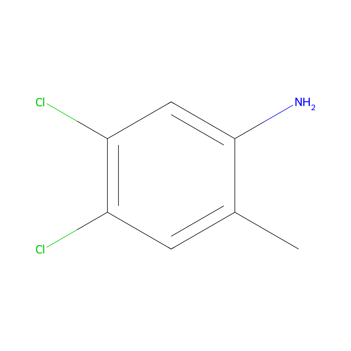 4,5-Dichloro-2-methylaniline molecular structure, CAS 2387-08-8