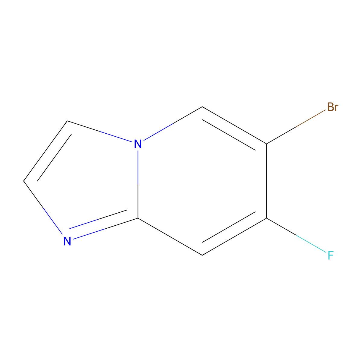 6-Bromo-7-fluoroimidazo[1,2-a]pyridine molecular structure, CAS 2387000-66-8