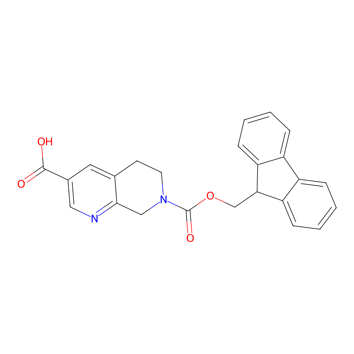 7-{[(9H-fluoren-9-yl)methoxy]carbonyl}-5,6,7,8-tetrahydro-1,7-naphthyridine-3-carboxylicacid molecular structure, CAS 2387000-67-9