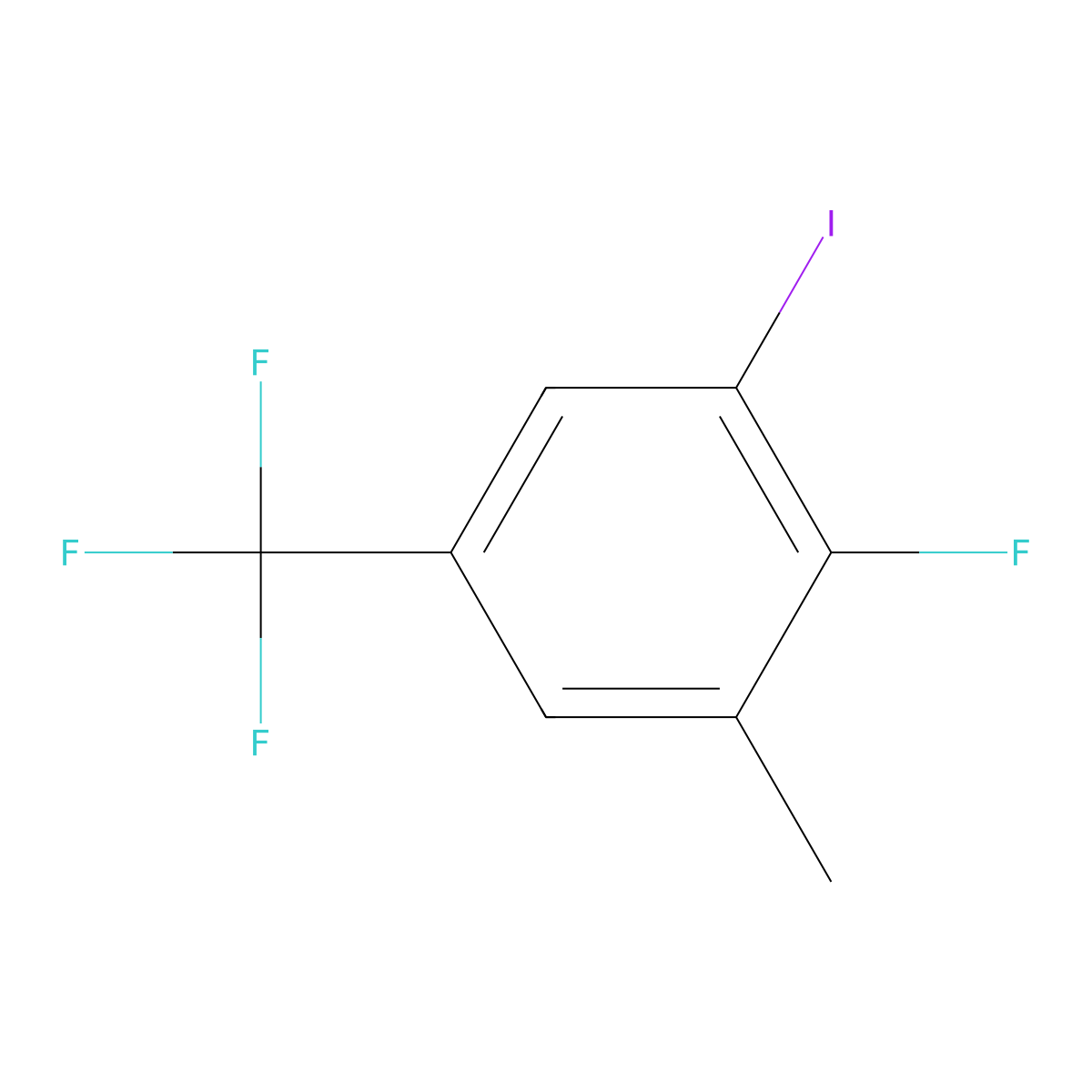 2-Fluoro-1-iodo-3-methyl-5-(trifluoromethyl)benzene molecular structure, CAS 2387002-82-4