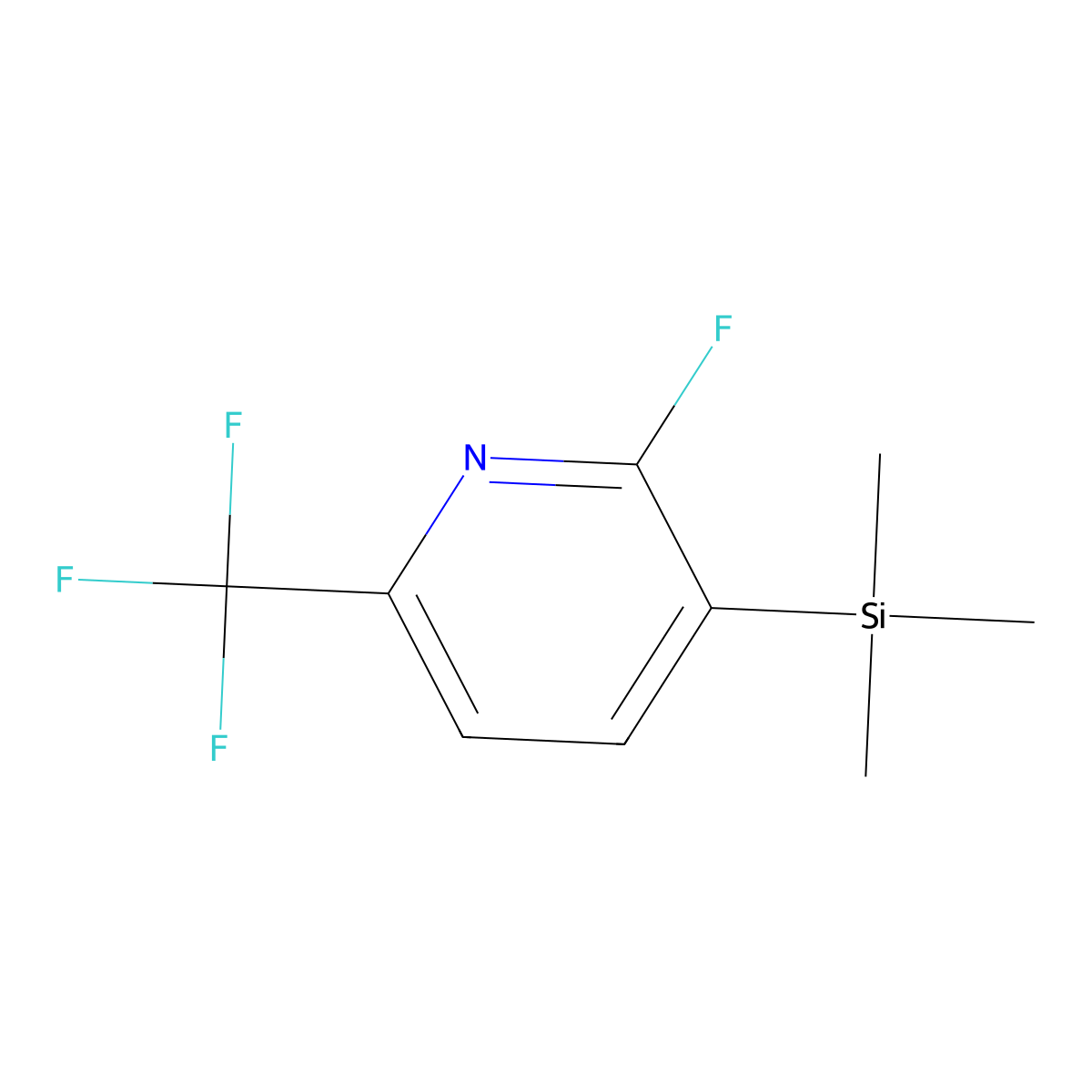 2-Fluoro-6-(trifluoromethyl)-3-(trimethylsilyl)pyridine molecular structure, CAS 2387007-06-7