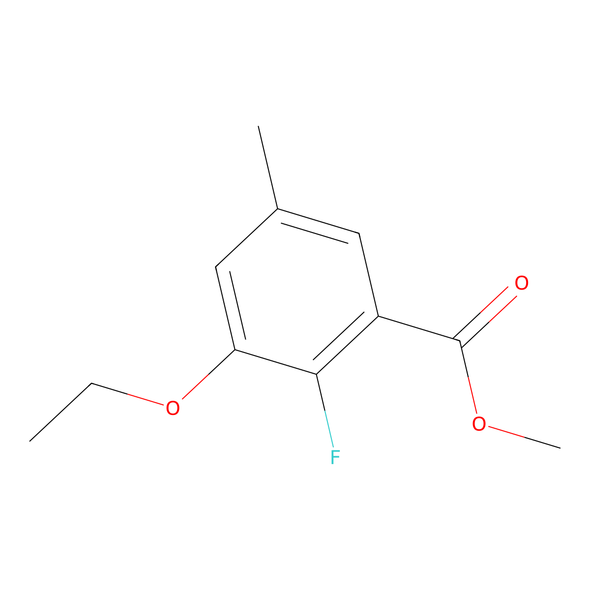 Methyl 3-ethoxy-2-fluoro-5-methylbenzoate molecular structure, CAS 2387011-86-9