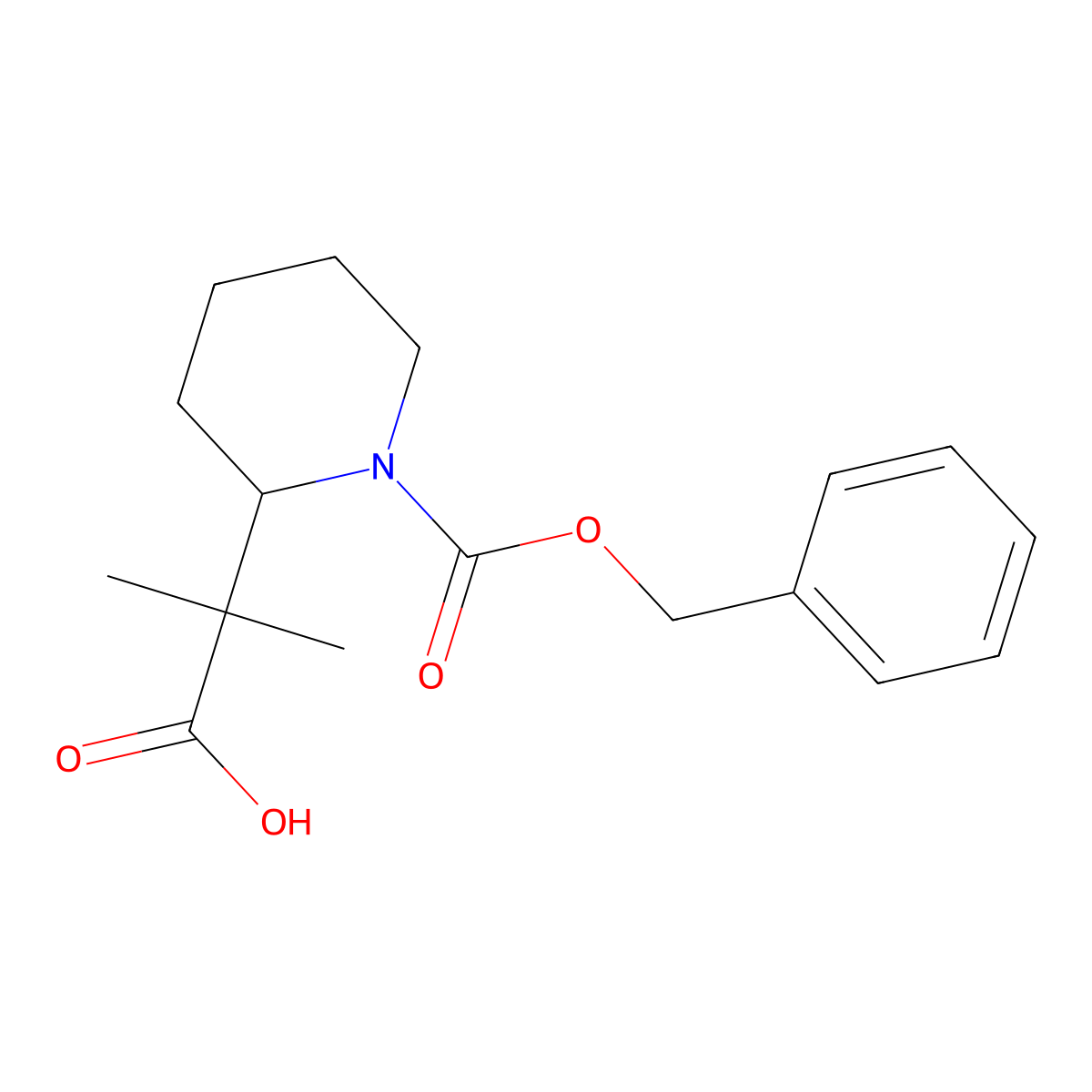 2-{1-[(Benzyloxy)carbonyl]piperidin-2-yl}-2-methylpropanoic acid molecular structure, CAS 2387013-80-9