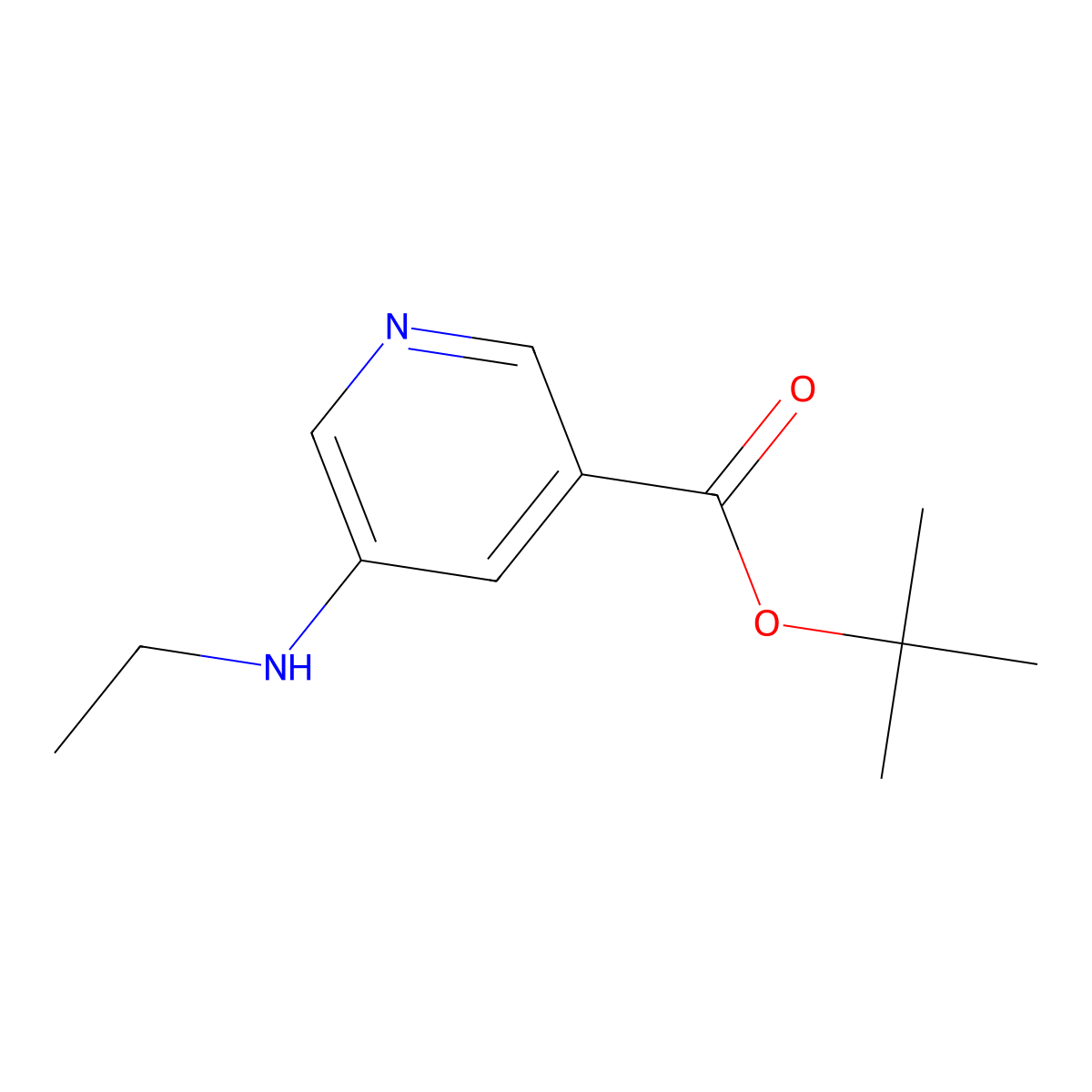 Tert-butyl 5-(ethylamino)pyridine-3-carboxylate molecular structure, CAS 2387017-59-4