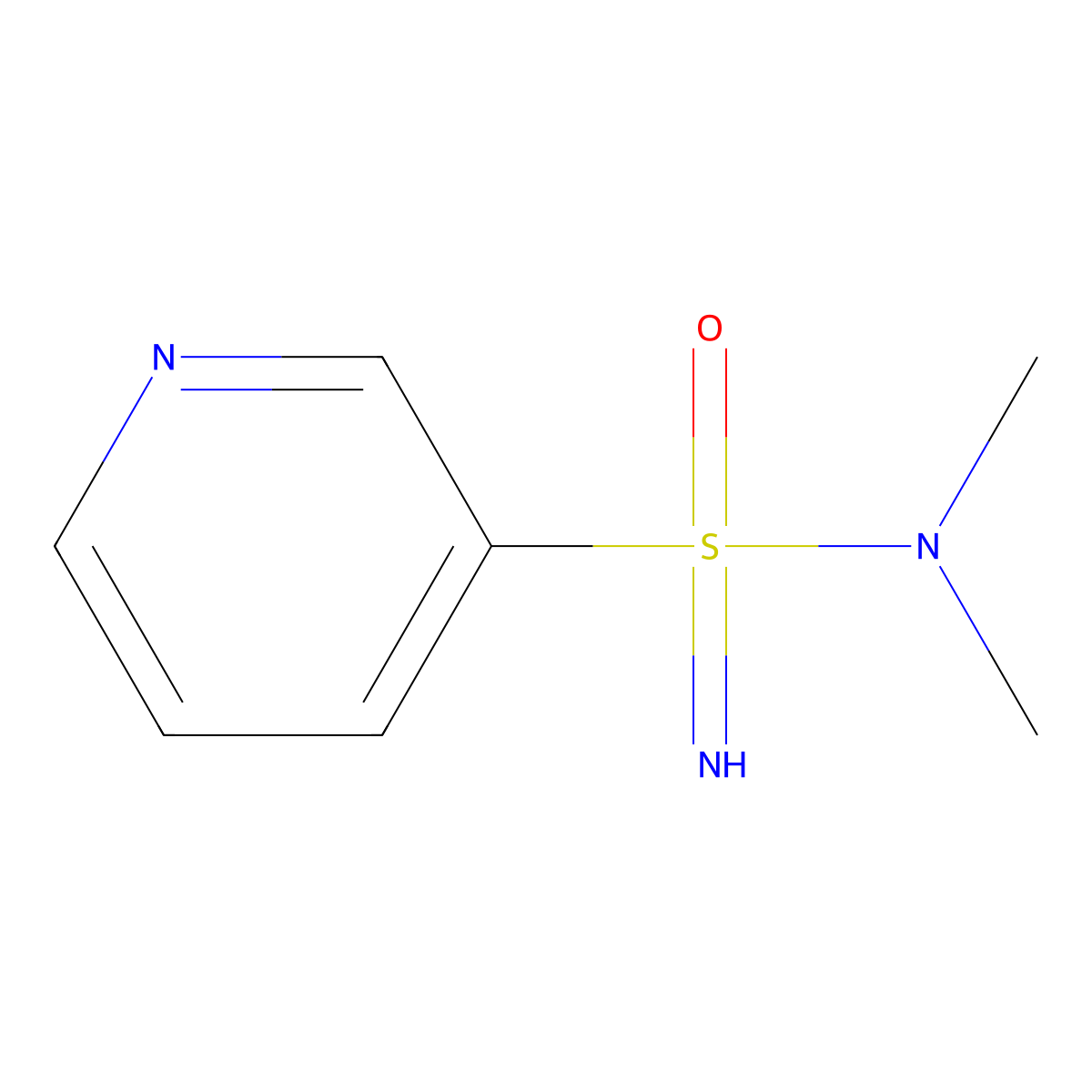 N,N-dimethylpyridine-3-sulfonoimidamide molecular structure, CAS 2387018-00-8