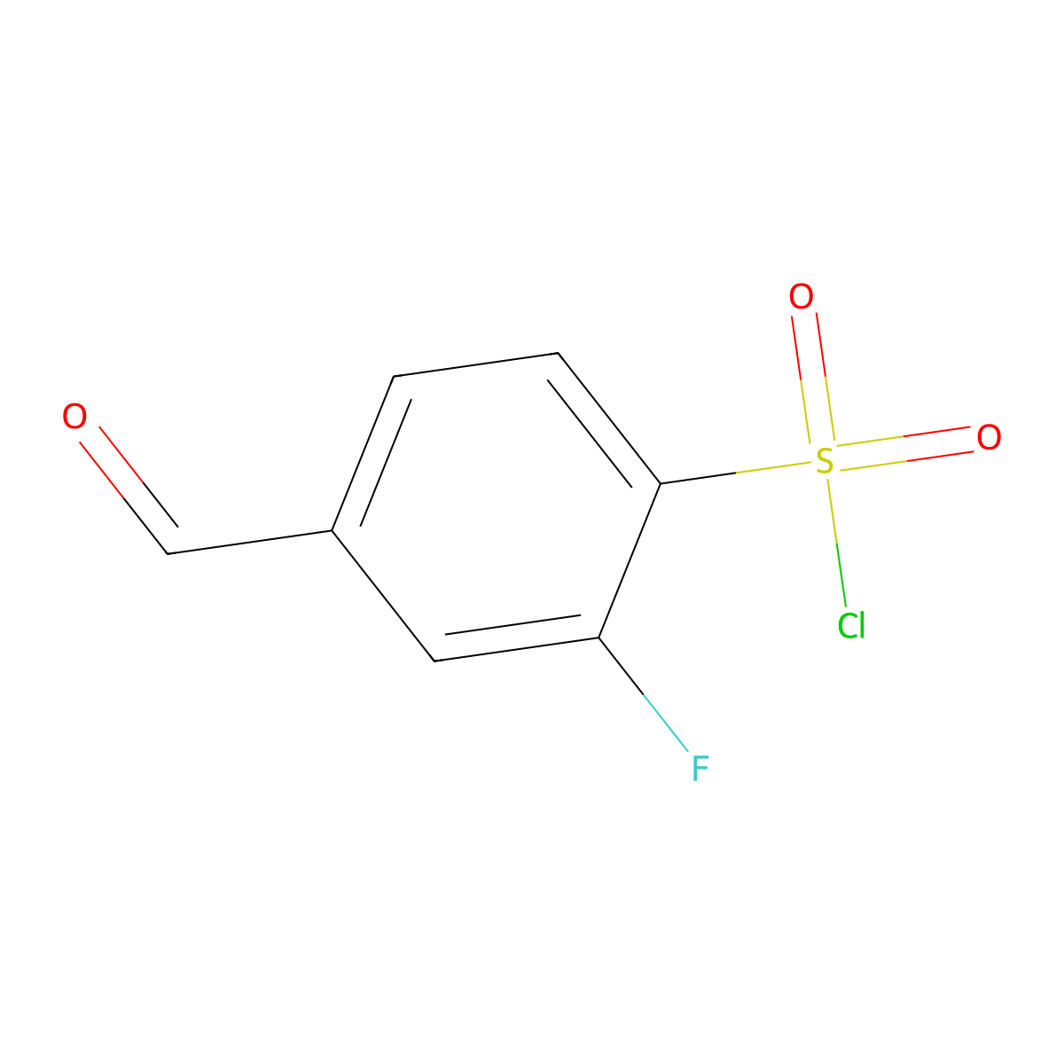 2-Fluoro-4-formylbenzene-1-sulfonyl chloride molecular structure, CAS 2387018-06-4