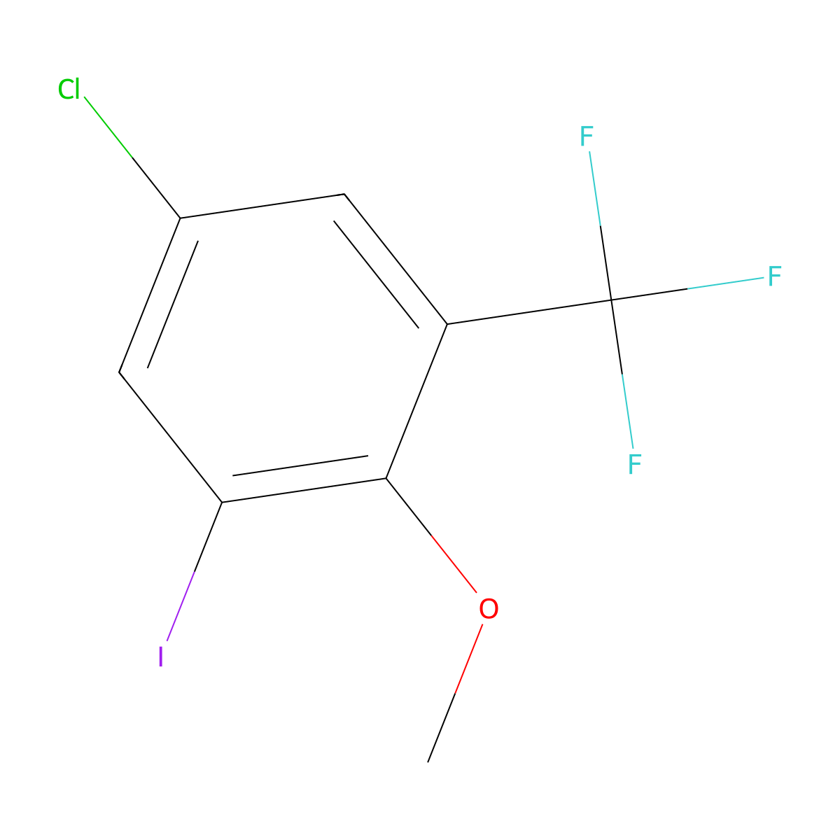5-Chloro-1-iodo-2-methoxy-3-(trifluoromethyl)benzene molecular structure, CAS 2387018-26-8