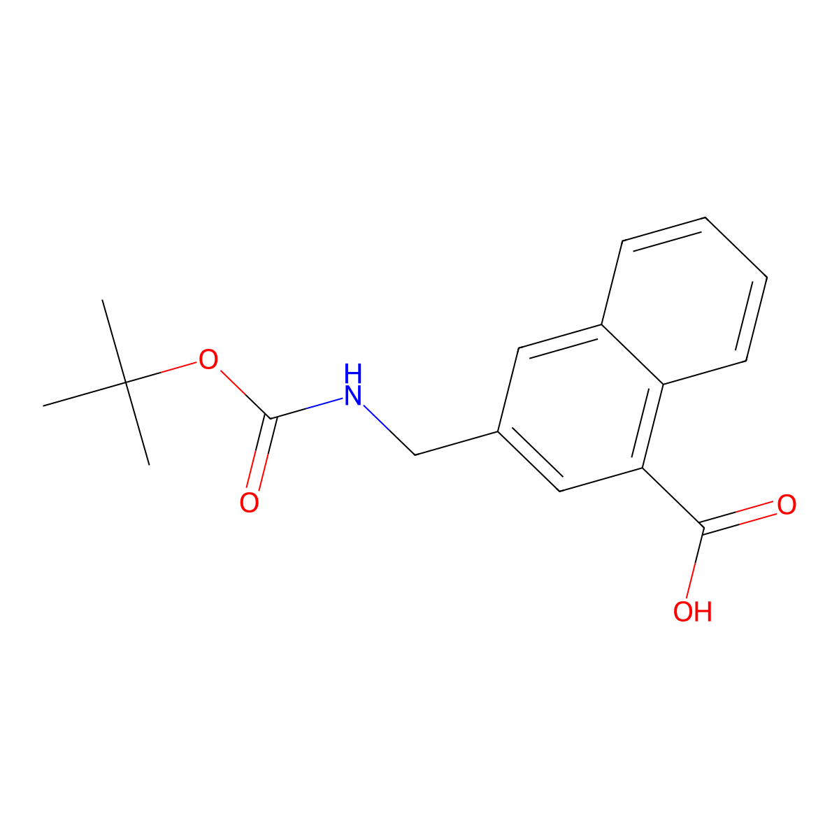 3-({[(Tert-butoxy)carbonyl]amino}methyl)naphthalene-1-carboxylic acid molecular structure, CAS 2387025-41-2