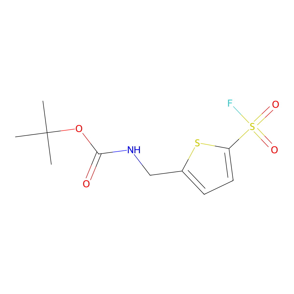 tert-butyl N-{[5-(fluorosulfonyl)thiophen-2-yl]methyl}carbamate molecular structure, CAS 2387031-39-0