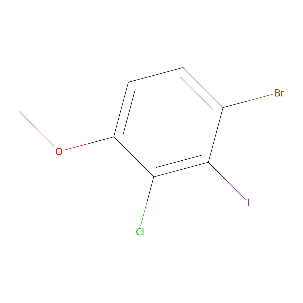 1-Bromo-3-chloro-2-iodo-4-methoxybenzene molecular structure, CAS 2387037-37-6