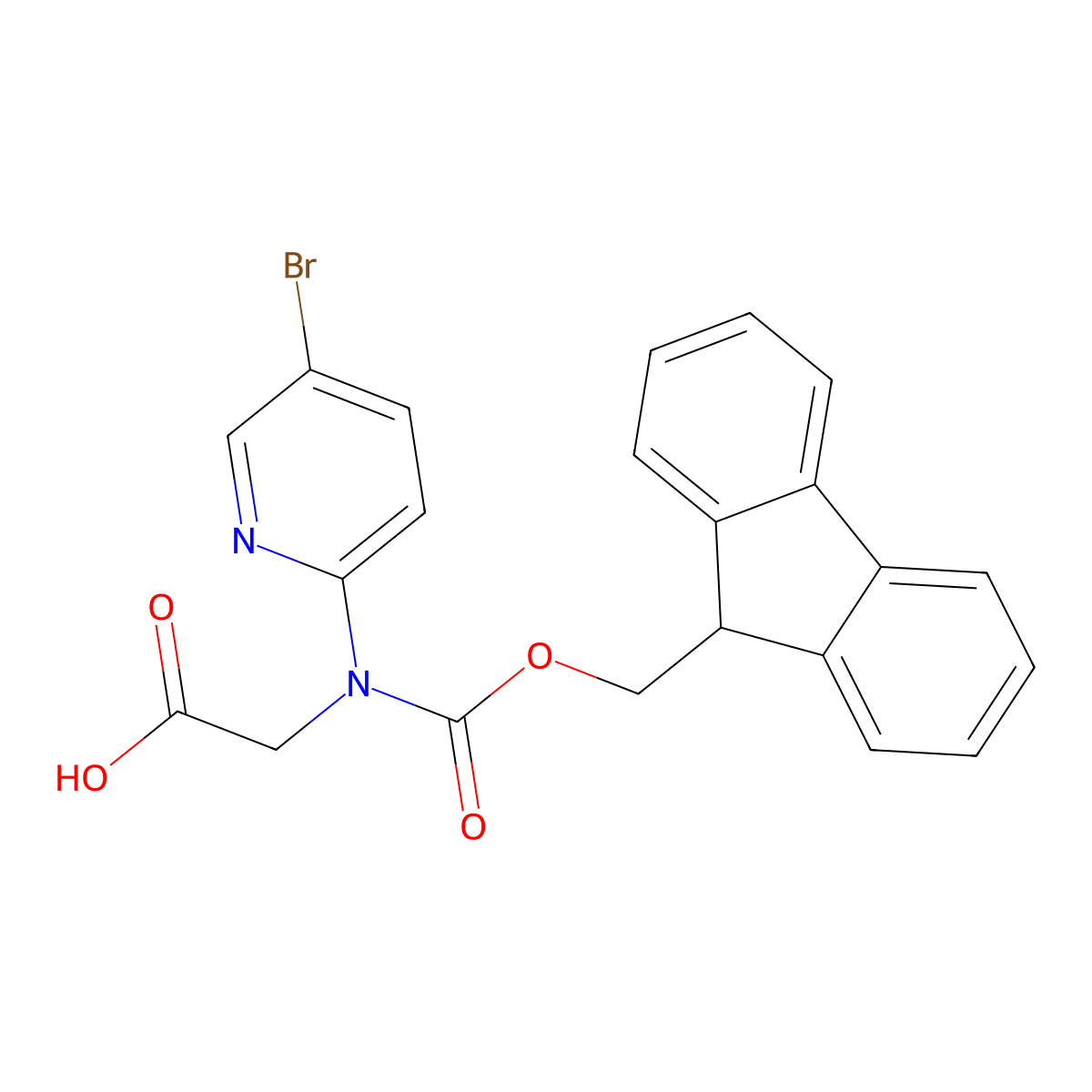 2-[(5-bromopyridin-2-yl)({[(9H-fluoren-9-yl)methoxy]carbonyl})amino]acetic acid molecular structure, CAS 2387039-35-0