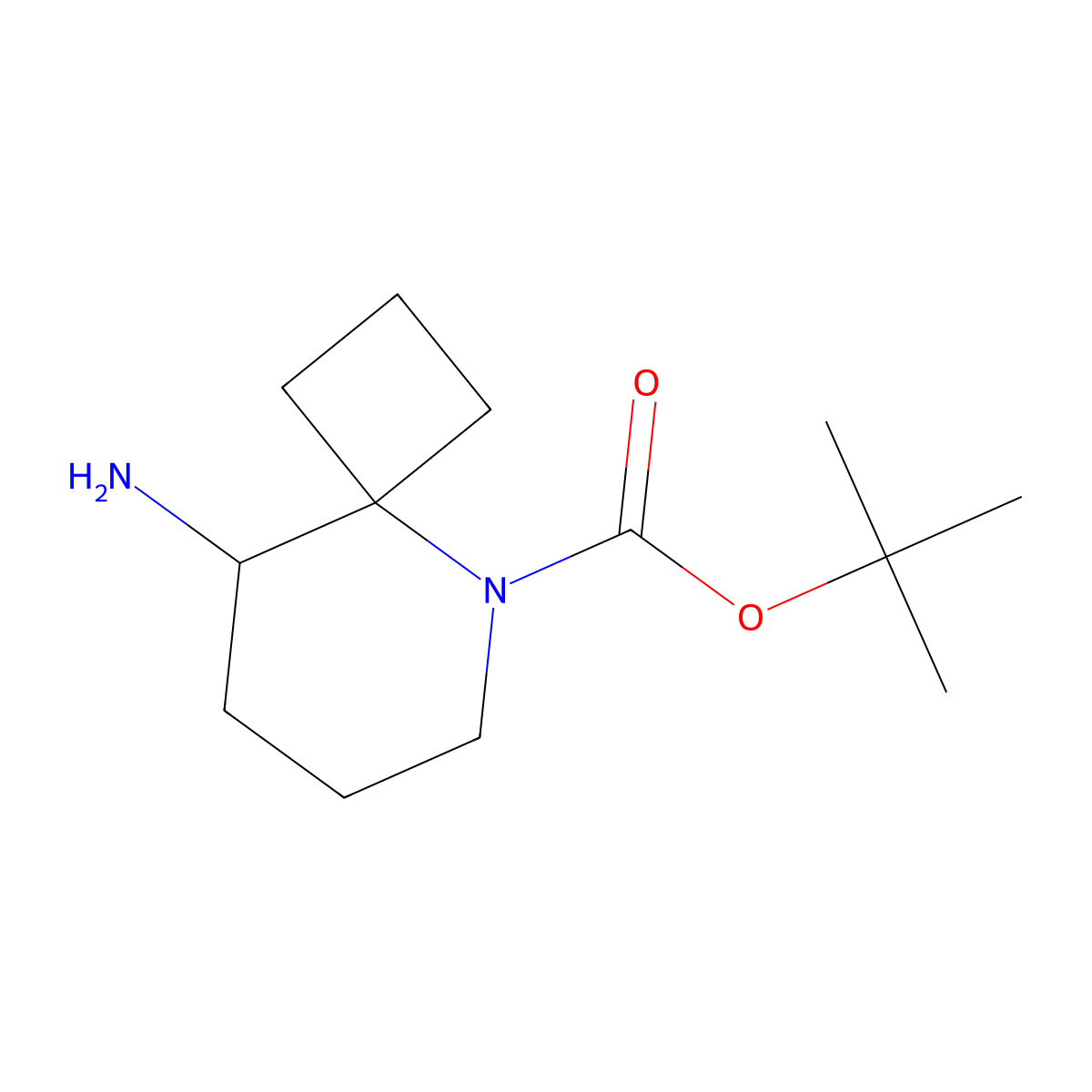 Tert-butyl 9-amino-5-azaspiro[3.5]nonane-5-carboxylate molecular structure, CAS 2387040-63-1