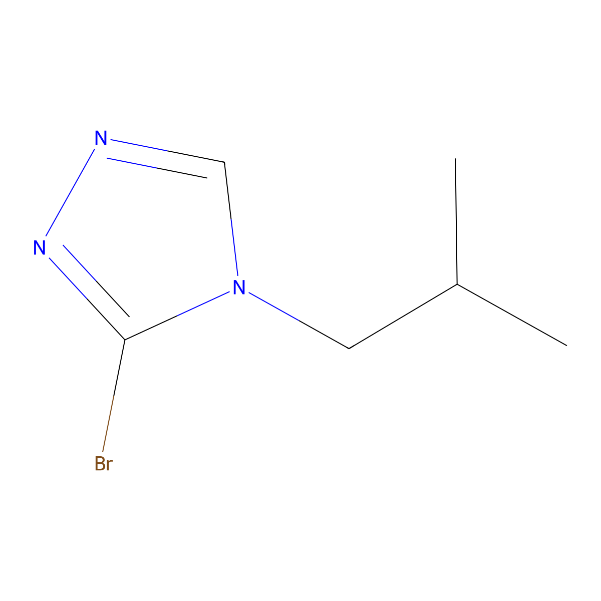 3-bromo-4-isobutyl-4H-1,2,4-triazole molecular structure, CAS 2387042-39-7
