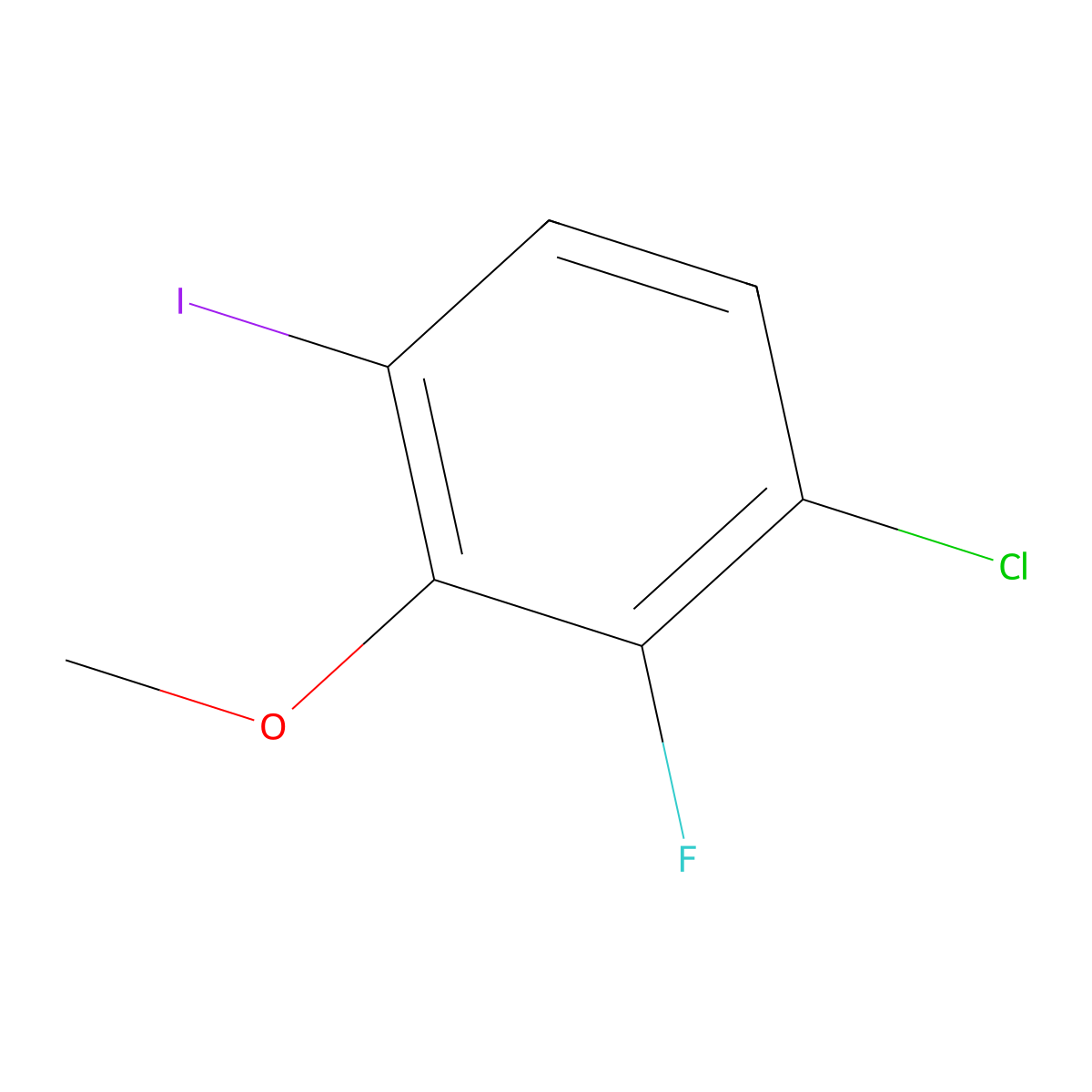 1-Chloro-2-fluoro-4-iodo-3-methoxybenzene molecular structure, CAS 2387042-80-8