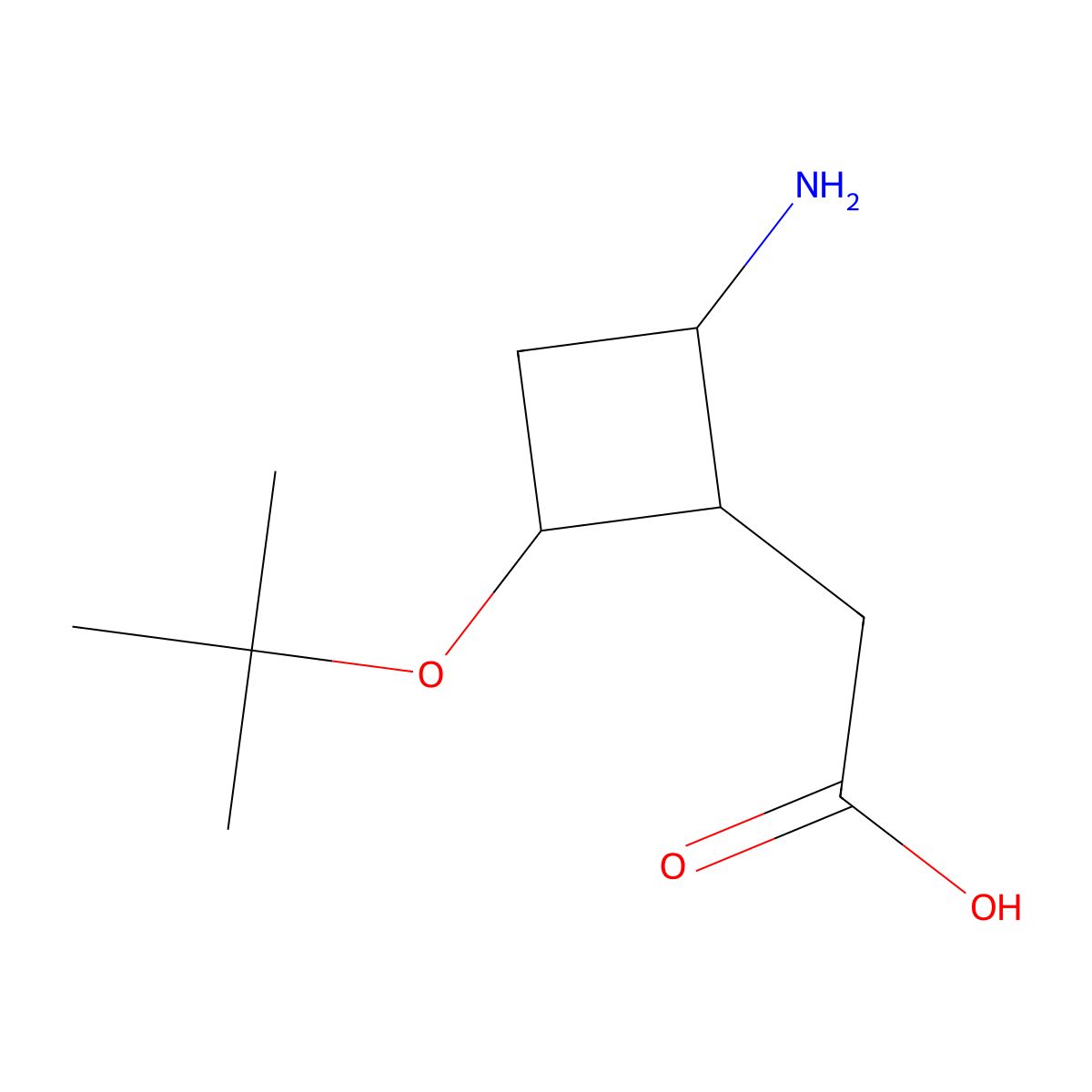 2-[2-Amino-4-(tert-butoxy)cyclobutyl]acetic acid molecular structure, CAS 2387044-70-2